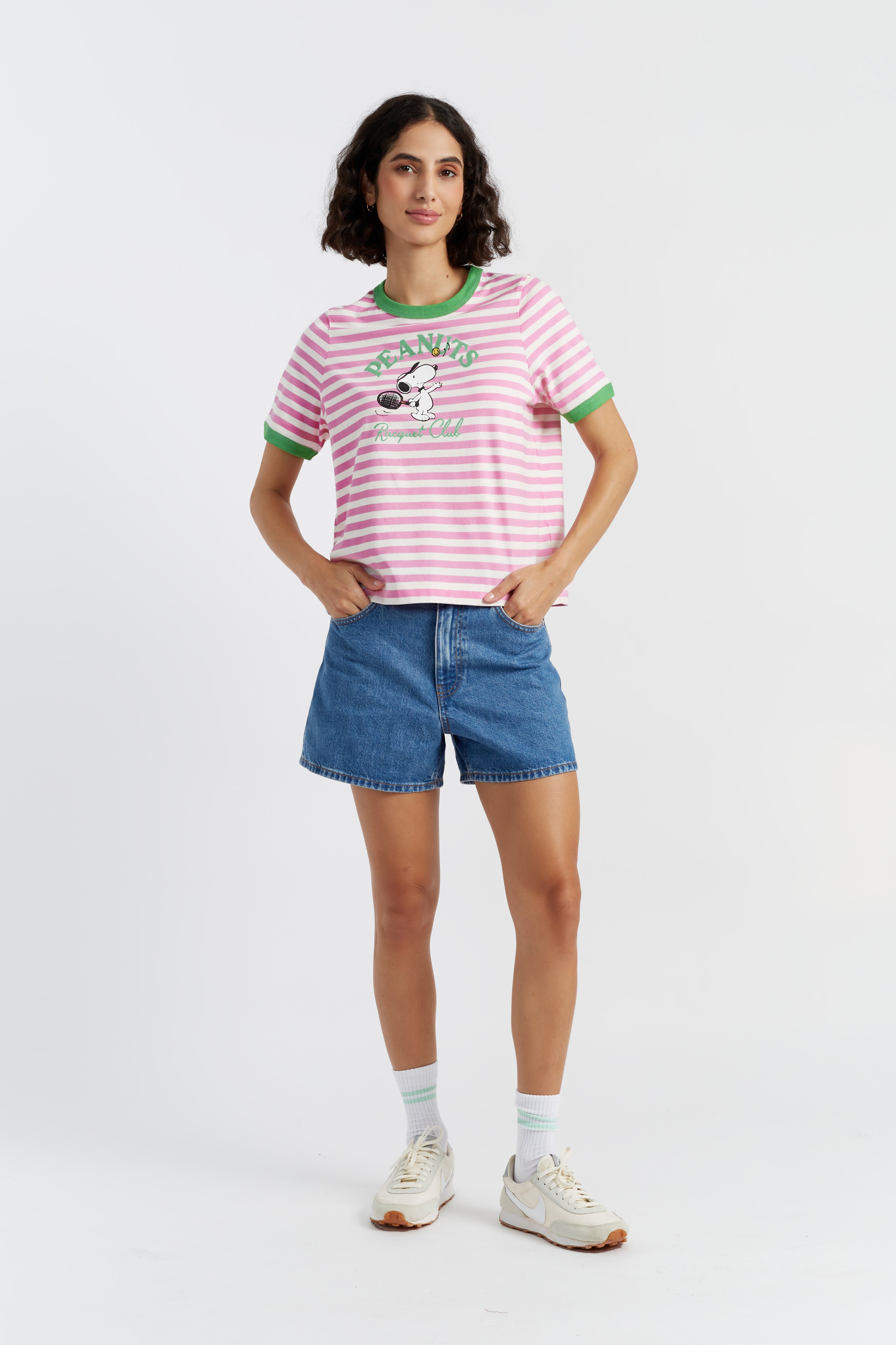 Pink Cotton Peanuts Racquet Club T-Shirt - Soft Casual Graphic Tee for Men & Women - Perfect for Tennis, Golf and Sports Fans