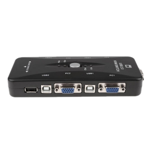 4 Port USB KVM Switch - Share 1 Monitor, Keyboard & Mouse Between 4 Computers - Ideal for Home Office, Gaming & Multi-PC Workstations