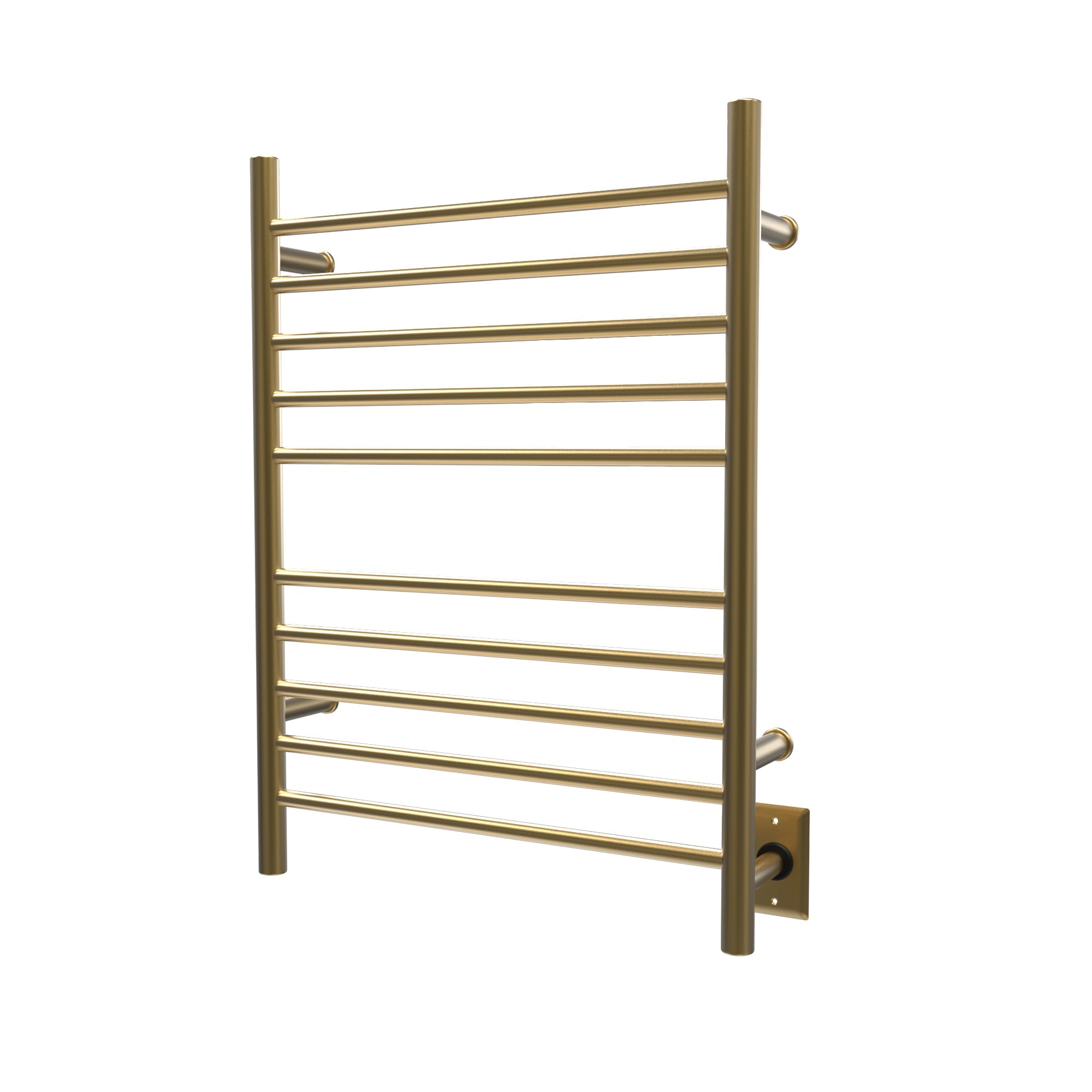 Amba RWH-SSB 10 Bar Towel Warmer - Hardwired & Plug-in Combo - Satin Brass Finish - Perfect for Bathrooms, Spas & Luxury Home Decor