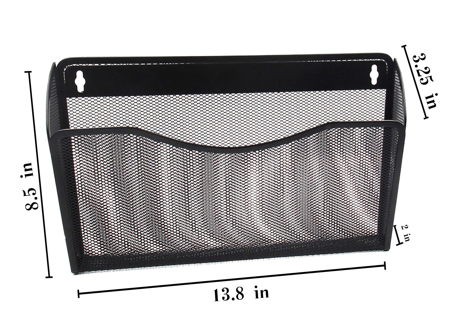 EasyPAG 6 Pack Mesh Wall File Organizer | Vertical Mounted Single Pocket Holder for A4/Letter Size Documents - Rust-Proof Metal Office Organizer for Home, School & Workplace (Black) | Perfect for Wall Space Saving & Paper Organization