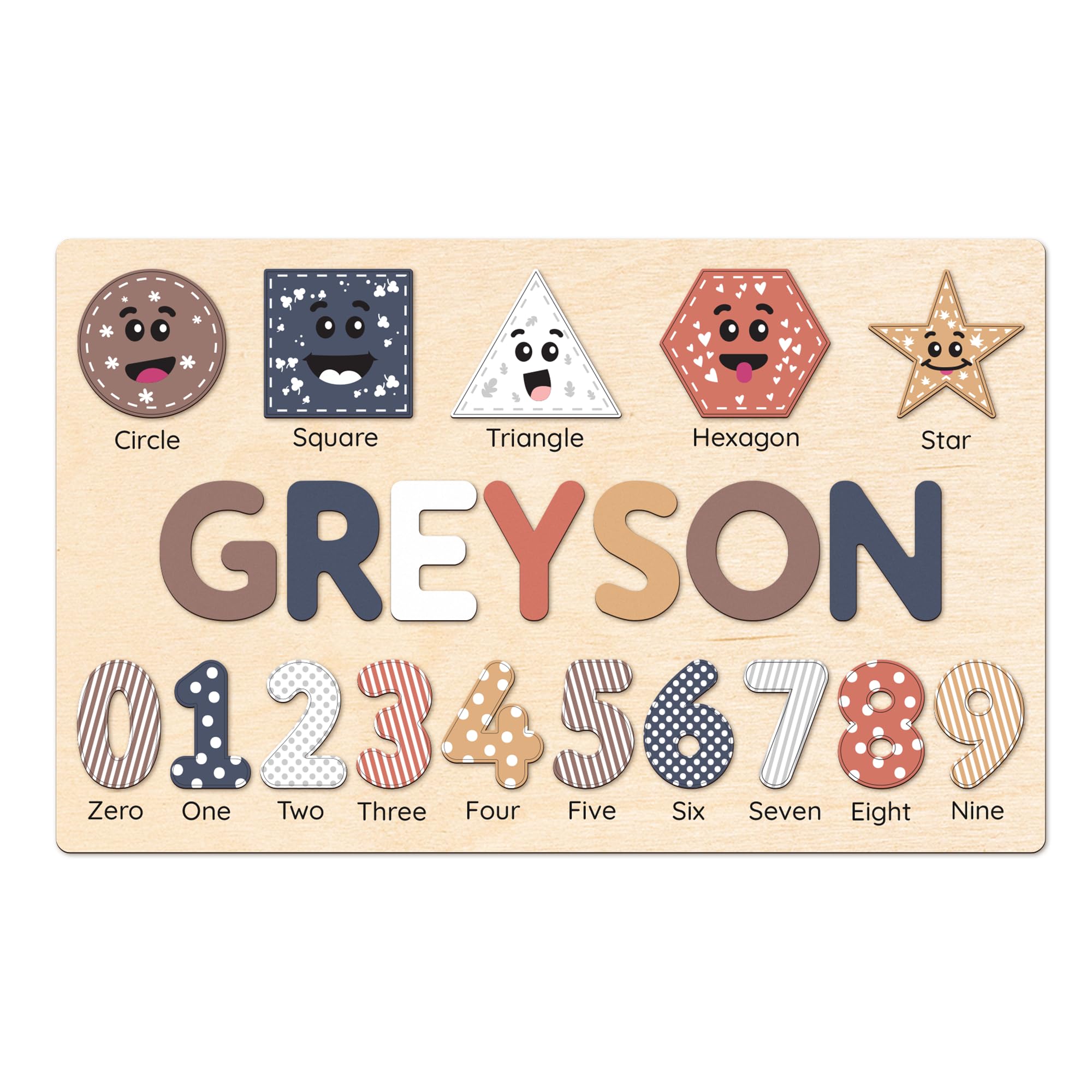 Personalized Wooden Number Puzzle - Montessori Learning Toy for Kids, Custom Name Puzzle, Educational Birthday & Christmas Gift for Toddlers & Boys - Perfect for Homeschooling & Preschool Math Activities