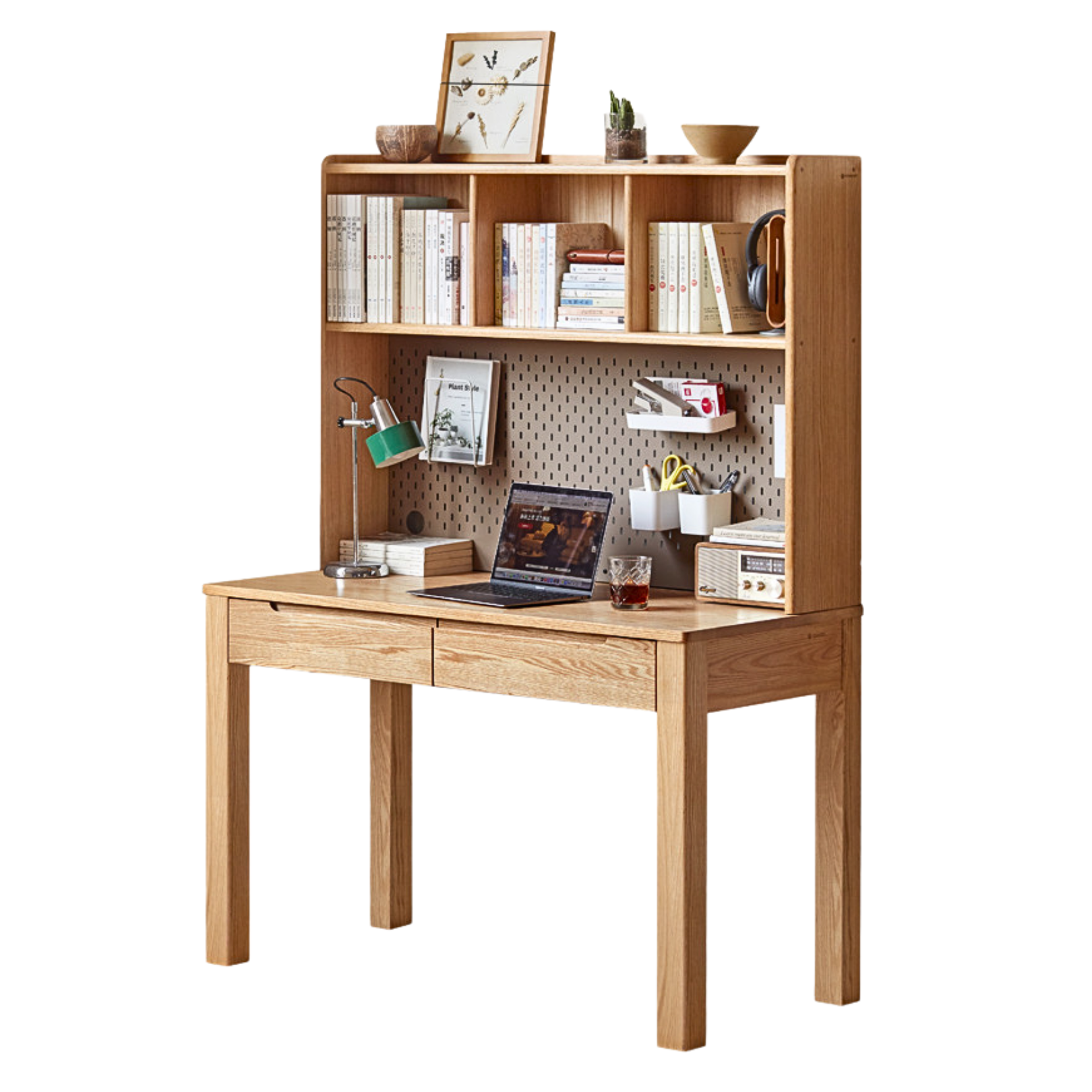 Premium Solid Wood Office Desk - Oak & Beech - Modern Home Office Furniture for Remote Work & Study