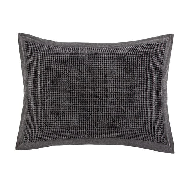 Stonewashed Cotton Waffle Weave Pillow Sham Set - Soft & Breathable Bedding for Cozy Home Decor - Perfect for Bedroom, Living Room, and Guest Room