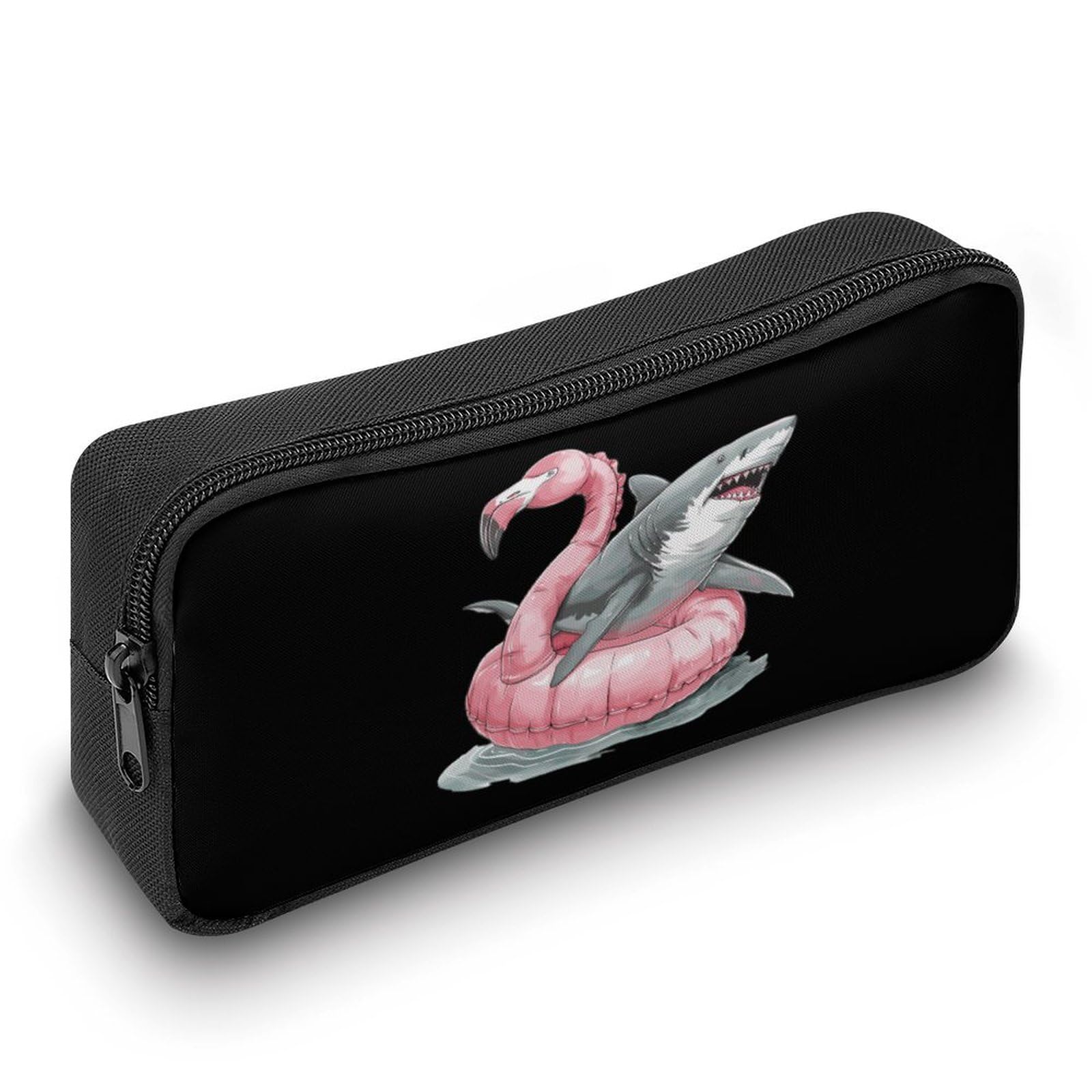 Durable Pool Flamingo Shark Pencil Case - Large Capacity Waterproof Pen Pouch for School, Office & Travel (Perfect for Students, Teachers & Professionals)