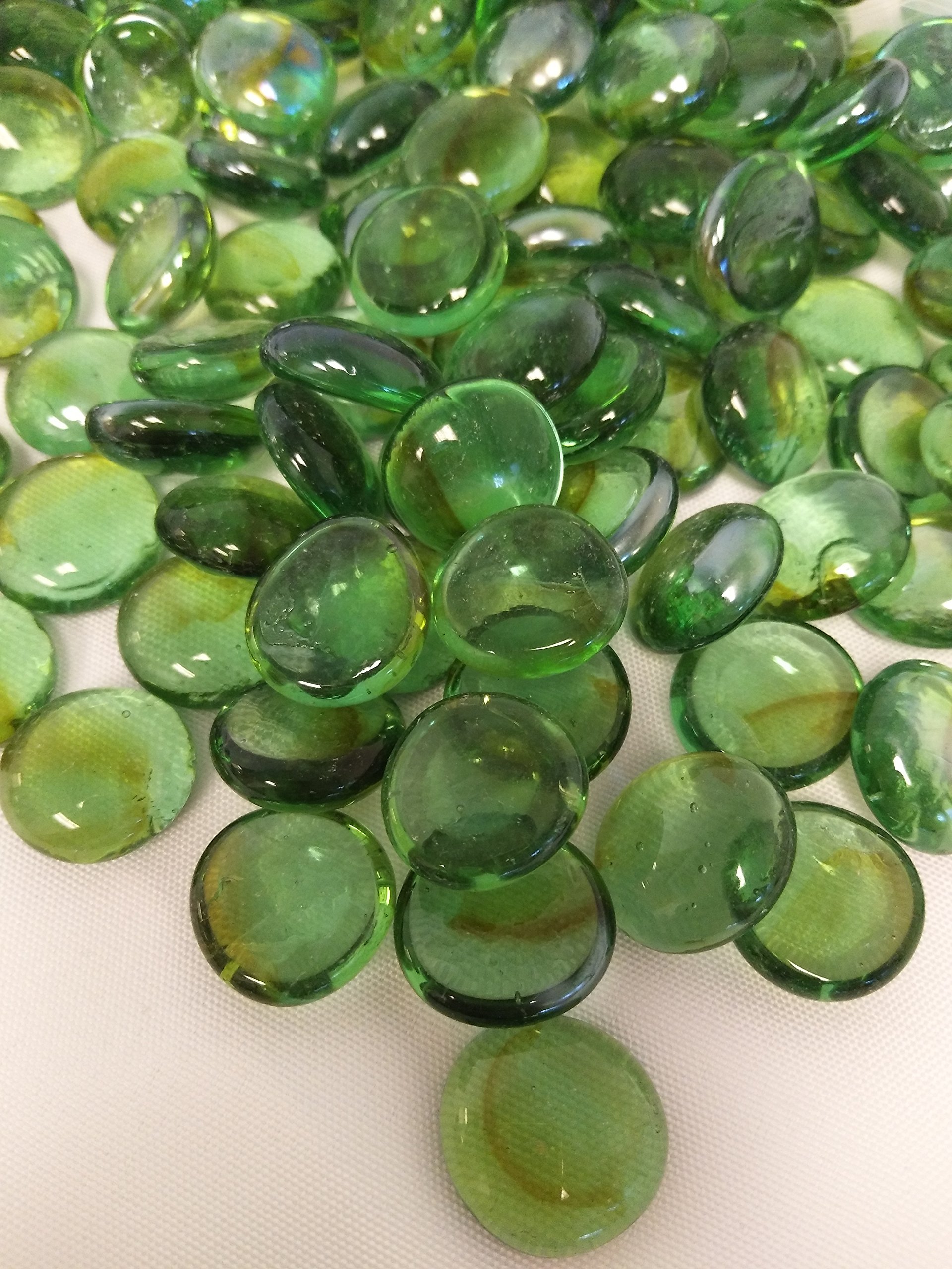 Premium Flat Glass Marbles - 30 lbs Bulk Vase Filler (Green) for Wedding Centerpieces, Floral Arrangements & Home Decor