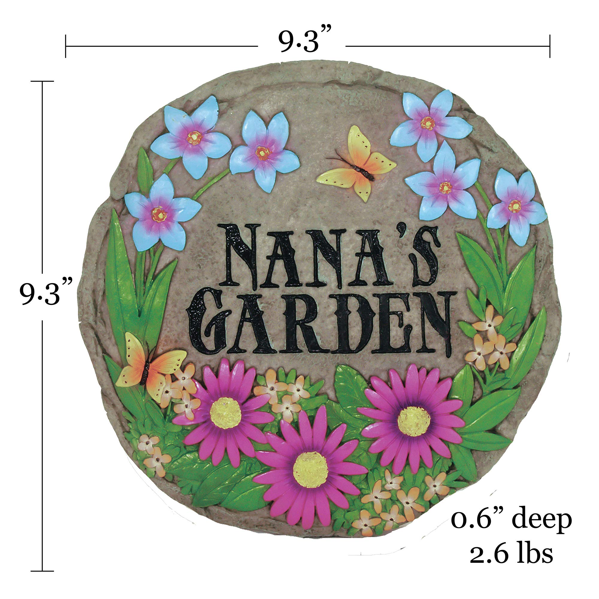 Spoontiques Nana's Garden Stepping Stone - Decorative Resin Garden Decor for Pathways, Flower Beds & Outdoor Landscaping - Weather-Resistant Yard Art