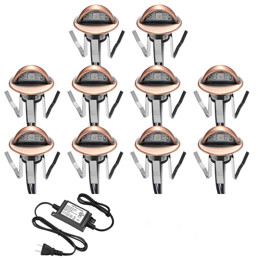 FVTLED WiFi Smart Deck Lights - 10 Pack Low Voltage Waterproof Outdoor LED Step Lights with RGB Color, Alexa & Google Home Compatible - Perfect for Patio, Garden, and Staircase Lighting