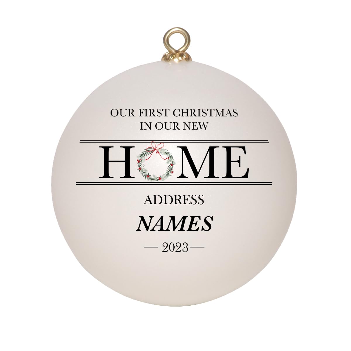 Personalized 2023 Christmas Ornament - Custom Housewarming Gift for New Homeowners with Address & Year - Shatterproof Holiday Keepsake Ball in Gift Box - Perfect for First Home Celebrations & Christmas Tree Decorations