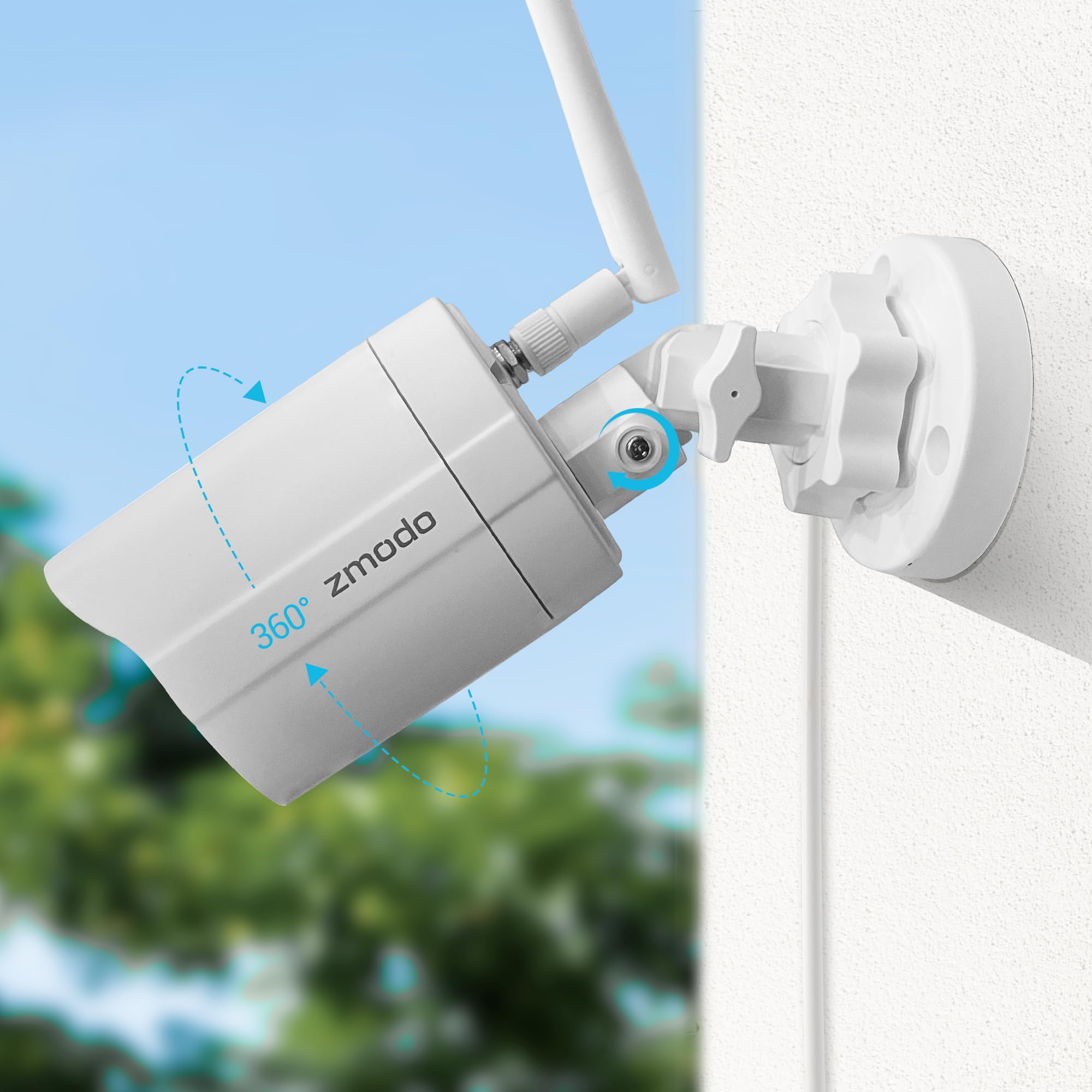 Zmodo 1080p Full HD Outdoor Wireless Security Camera System - 4 Pack Smart Home WiFi IP Cameras with Night Vision, Plug-in, Alexa Compatible for Indoor/Outdoor Use | Monitor Your Home, Yard & Business 24/7