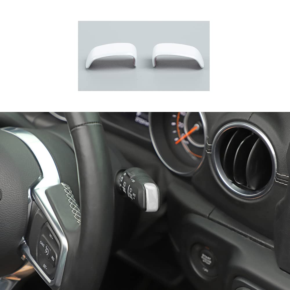 Jeep Wrangler JL & Gladiator JT 2018+ Interior Mouldings - White Turn Signal/Wiper Control Stalk Decor Cover Trim | Upgrade Your Jeep's Cabin Style for Off-Road Adventures & Daily Driving