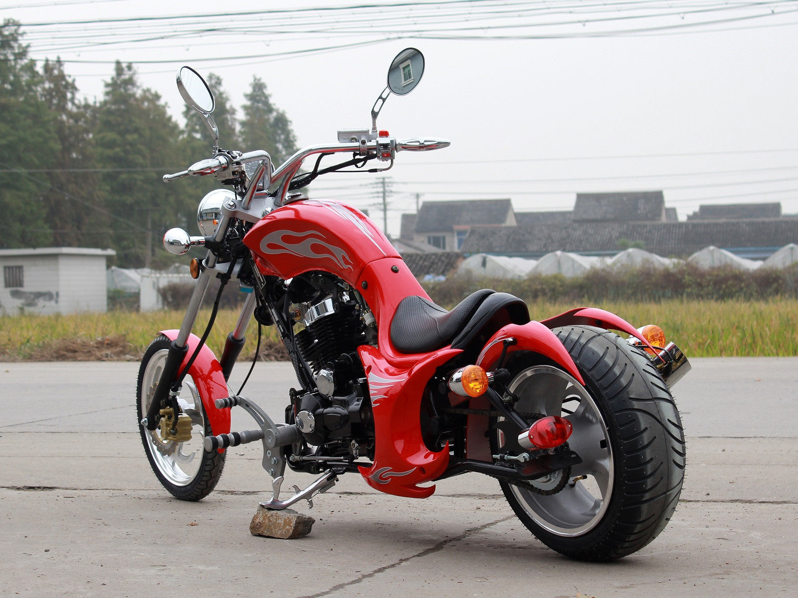 Venom Villain 250cc Chopper Motorcycle - 5-Speed Manual Transmission for Cruising & Adventure Riding