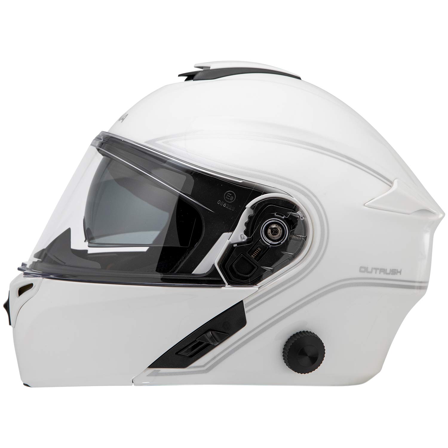 Sena Outrush Modular Smart Helmet - Bluetooth Motorcycle Helmet with Built-in Speakers & Mic (Gloss White, Large) - Perfect for Commuting, Touring & Adventure Riding (OUTRUSH-GW00L)