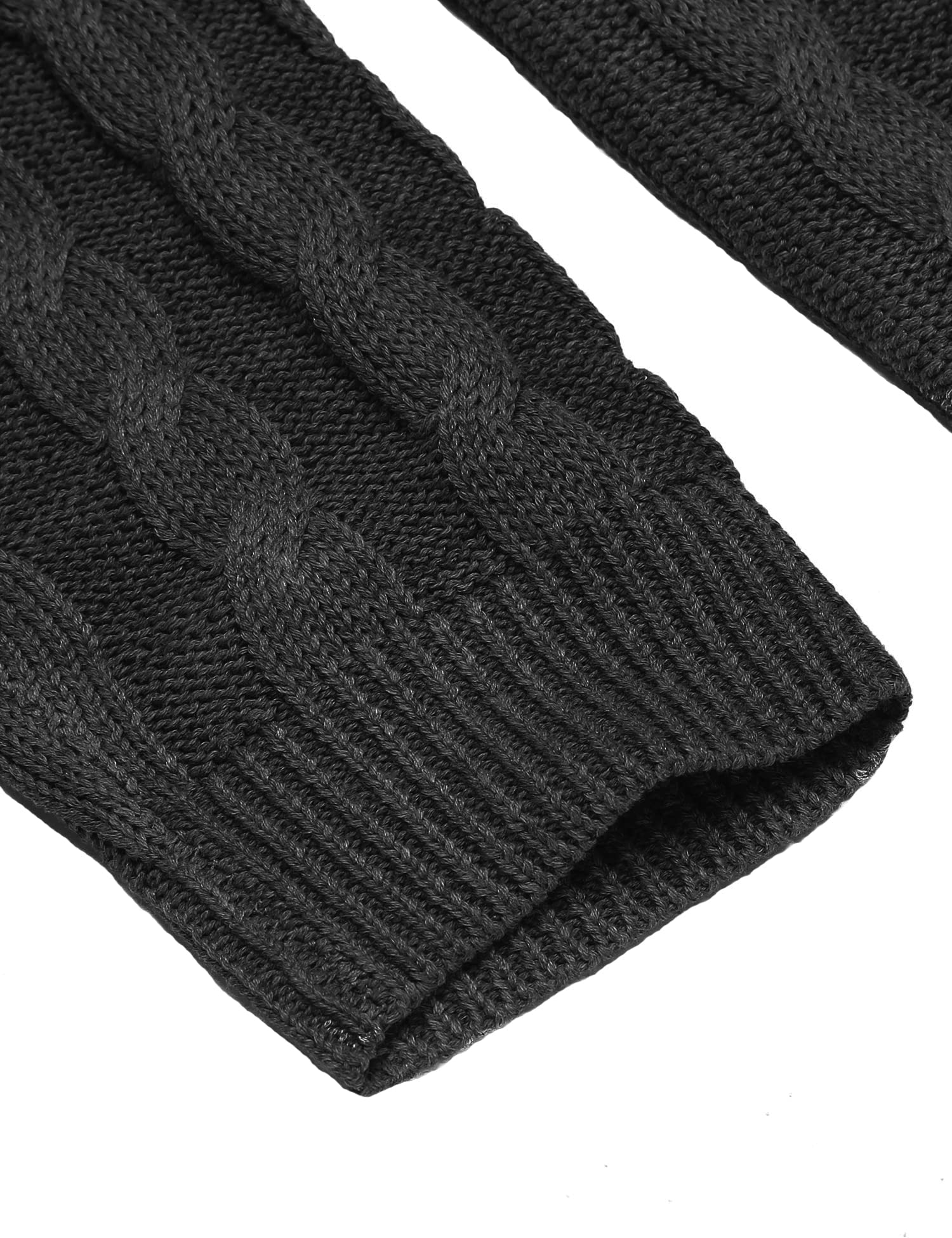 COOFANDY Men's Slim Fit Shawl Collar Cable Knit Sweater - Casual Button Pullover for Fall & Winter - Perfect for Office, Date Night and Holiday Gatherings