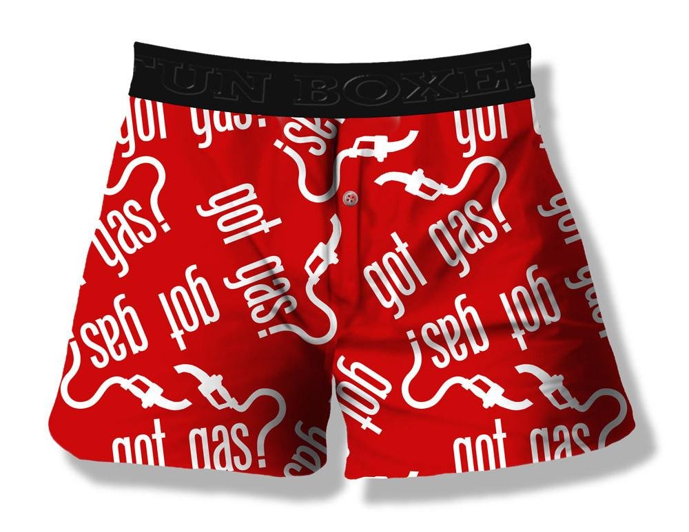 Got Gas Men's Boxer Shorts - Small Size, Red, Comfortable Cotton Underwear for Everyday Wear & Lounge