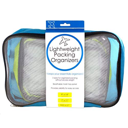 Wholesale 4-Pack Blue & Black 3-Piece Lightweight Travel Organizer Set (14 Inch) - Perfect for Suitcases, Carry-Ons & Closet Storage