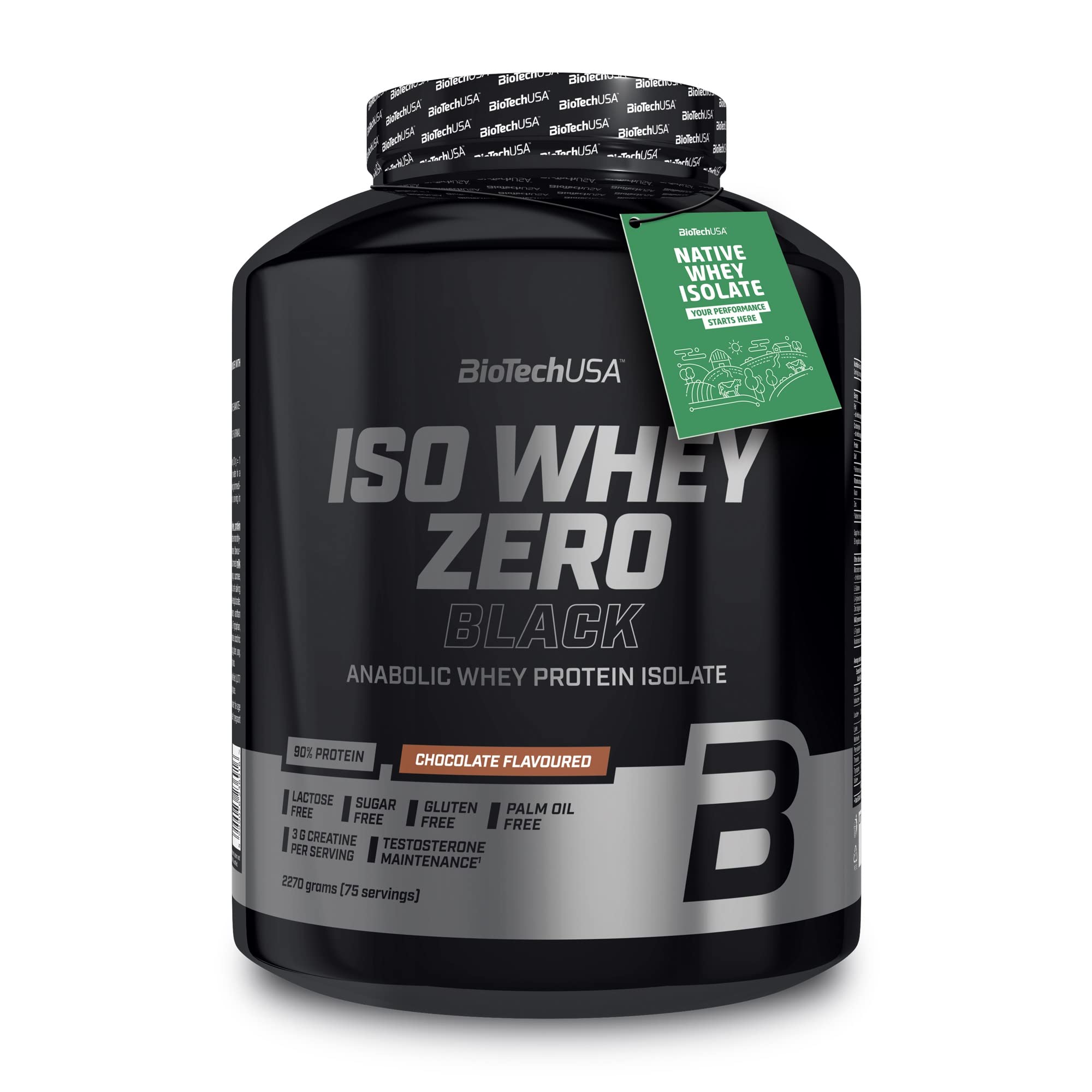 BioTechUSA Iso Whey Zero Black Chocolate Protein Powder - 5 lbs (2270g) for Muscle Recovery & Growth - Ideal for Post-Workout, Fitness & Bodybuilding