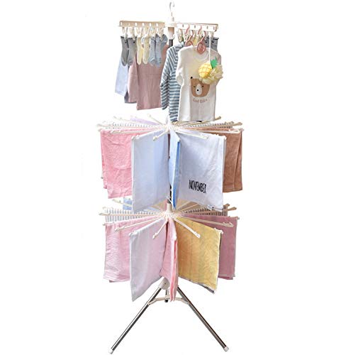 Roberee 3-Tier Stainless Steel Folding Clothes Drying Rack - Space Saving Laundry Rack for Towels, Clothes & Linens - Perfect for Apartments, Balconies & Small Spaces