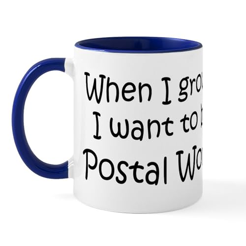 White/Navy Inside - Grow Up Postal Worker Mug