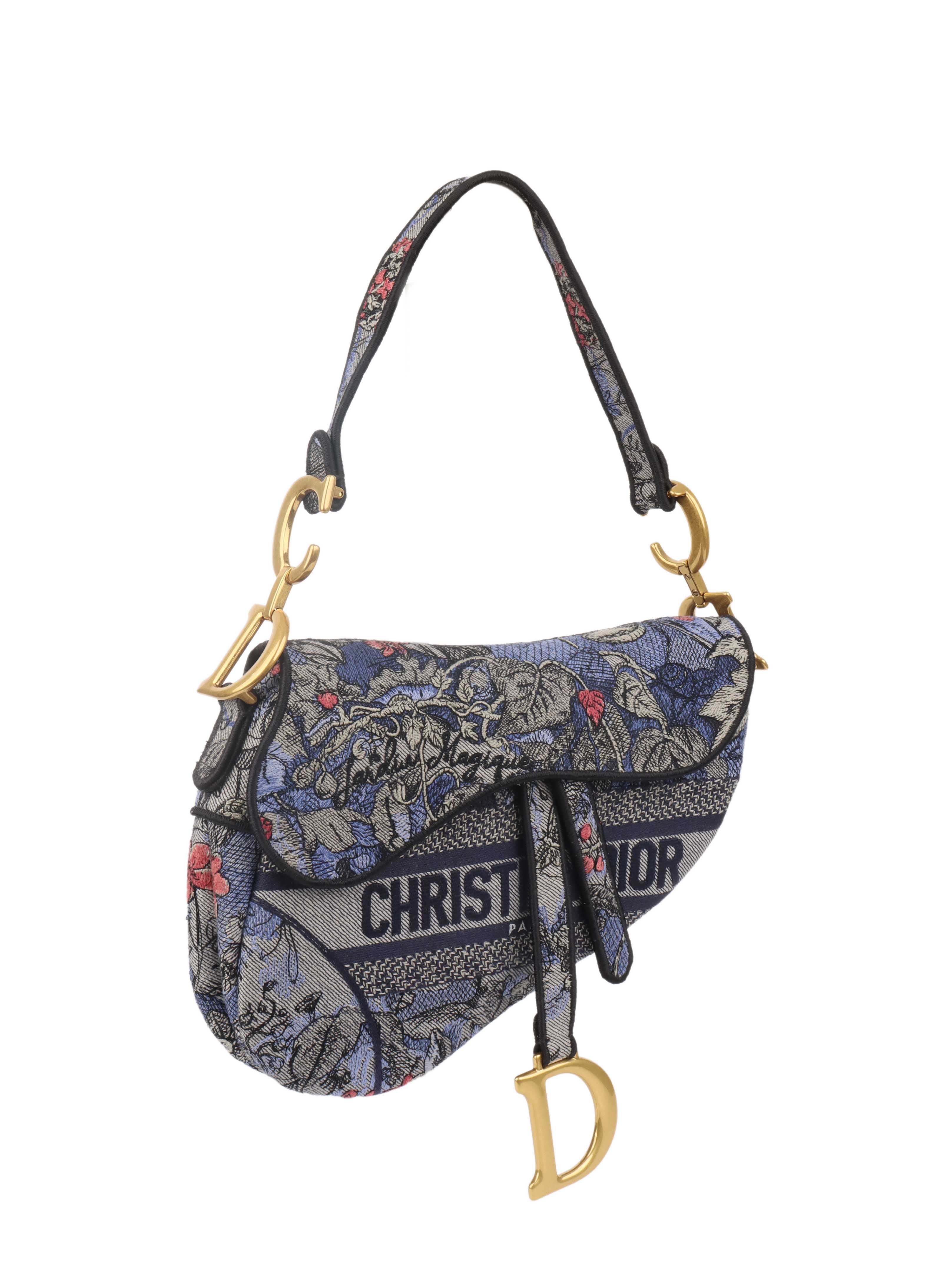 Dior Blue Jardin Saddle Bag - Luxury Designer Handbag for Women | Perfect for Parties, Date Nights & Special Occasions