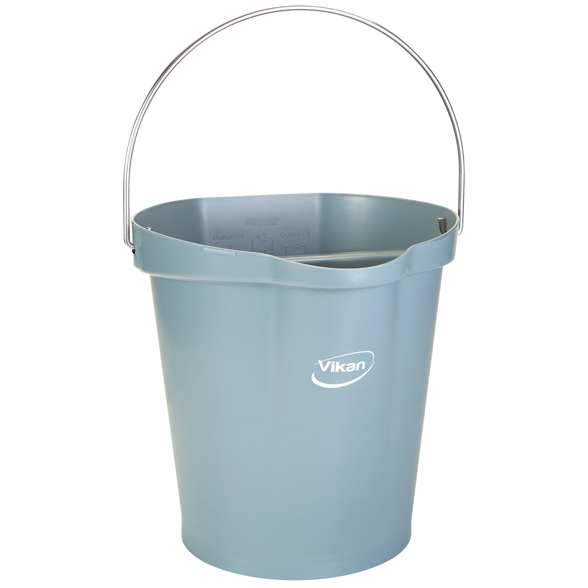 Vikan 3 Gallon Heavy Duty Bucket with Stainless Steel Handle - Durable Utility Pail for Cleaning, Gardening, and Household Chores (1-Pack)