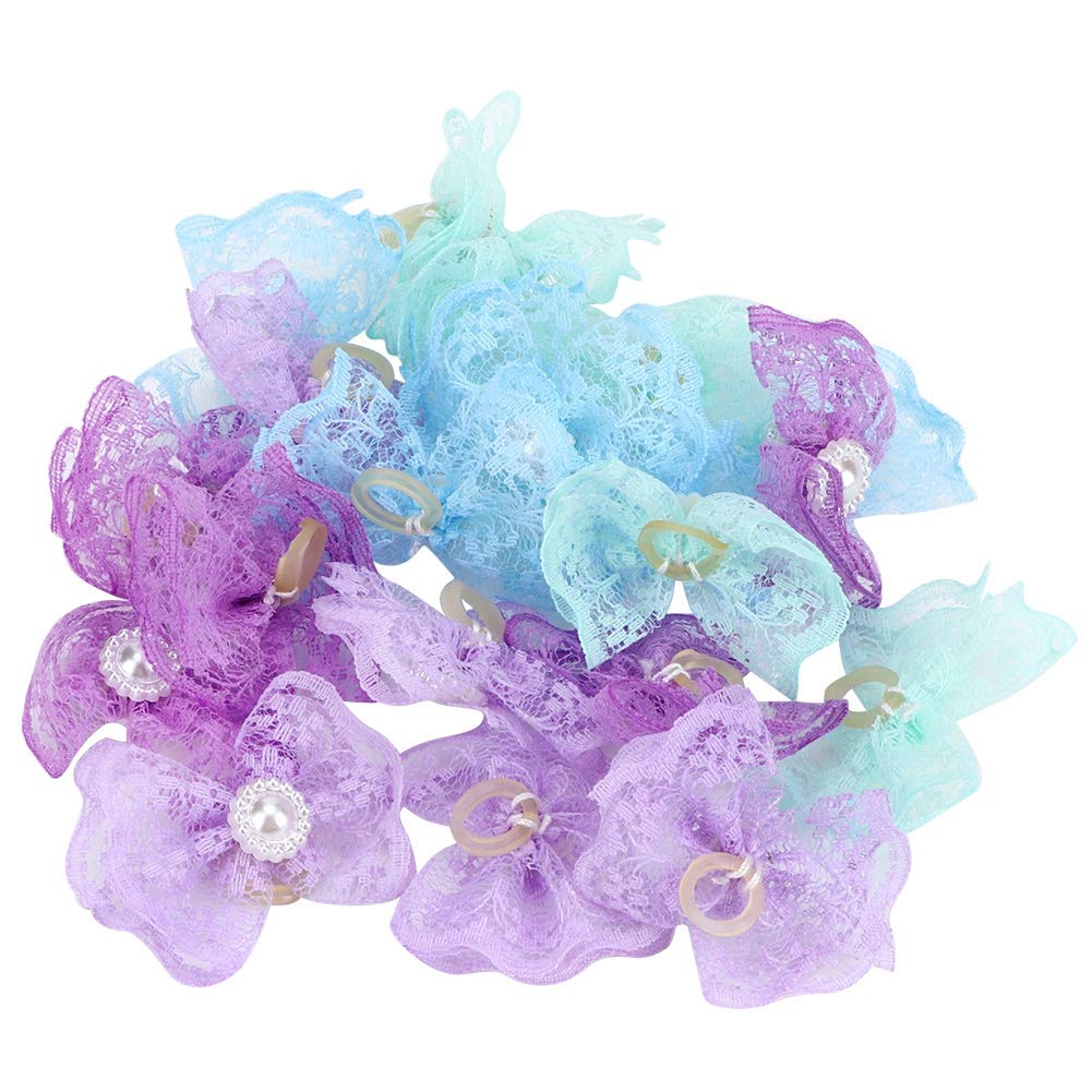 20pcs Cute Cat Hair Bows - Puppy Headband Bowknot Hair Accessories with Elastic Bands for Pet Grooming & Styling - Perfect for Pet Parties, Photo Shoots & Daily Fashion