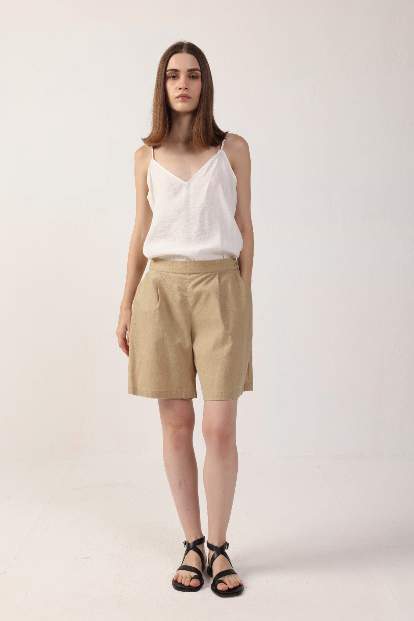 Cleo Vintage Cupro Modal Camisole Top for Women - Soft Breathable White Sleeveless Tank Top | Perfect for Summer, Layering & Casual Outfits
