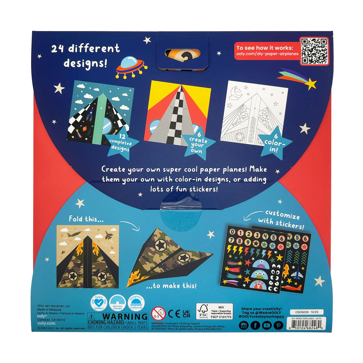 DIY Paper Airplane Activity Kit - Set of 24 Planes for Kids STEM Learning & Creative Play | Fun Indoor & Outdoor Flying Toy for Birthday Parties, Classroom Activities