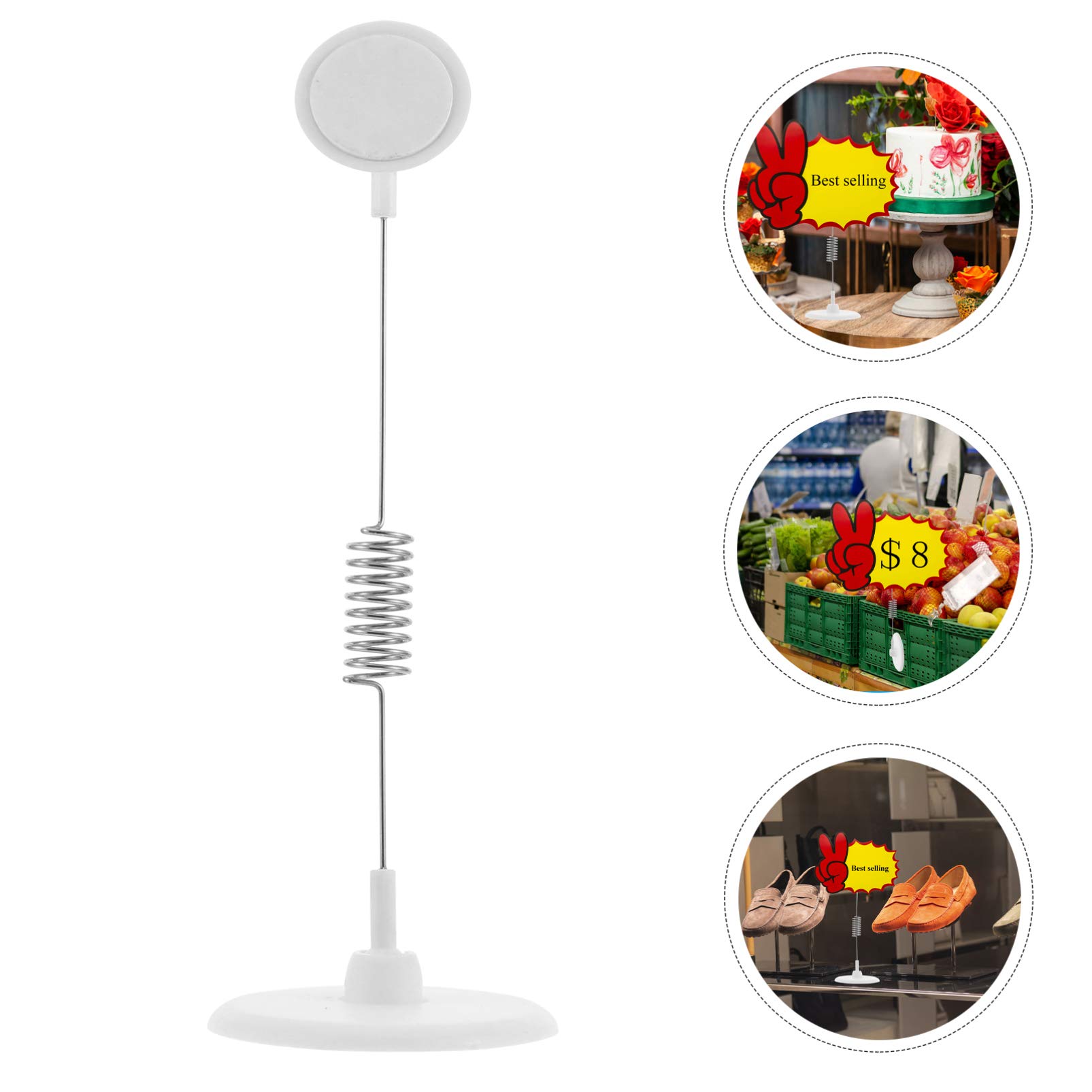 5-Pack Stainless Steel Clip-on Shelf Bracket Sign Holders for Retail Advertising - Perfect for Desk, Merchandise Displays & Food Menus | Durable & Versatile Store Signage Solution