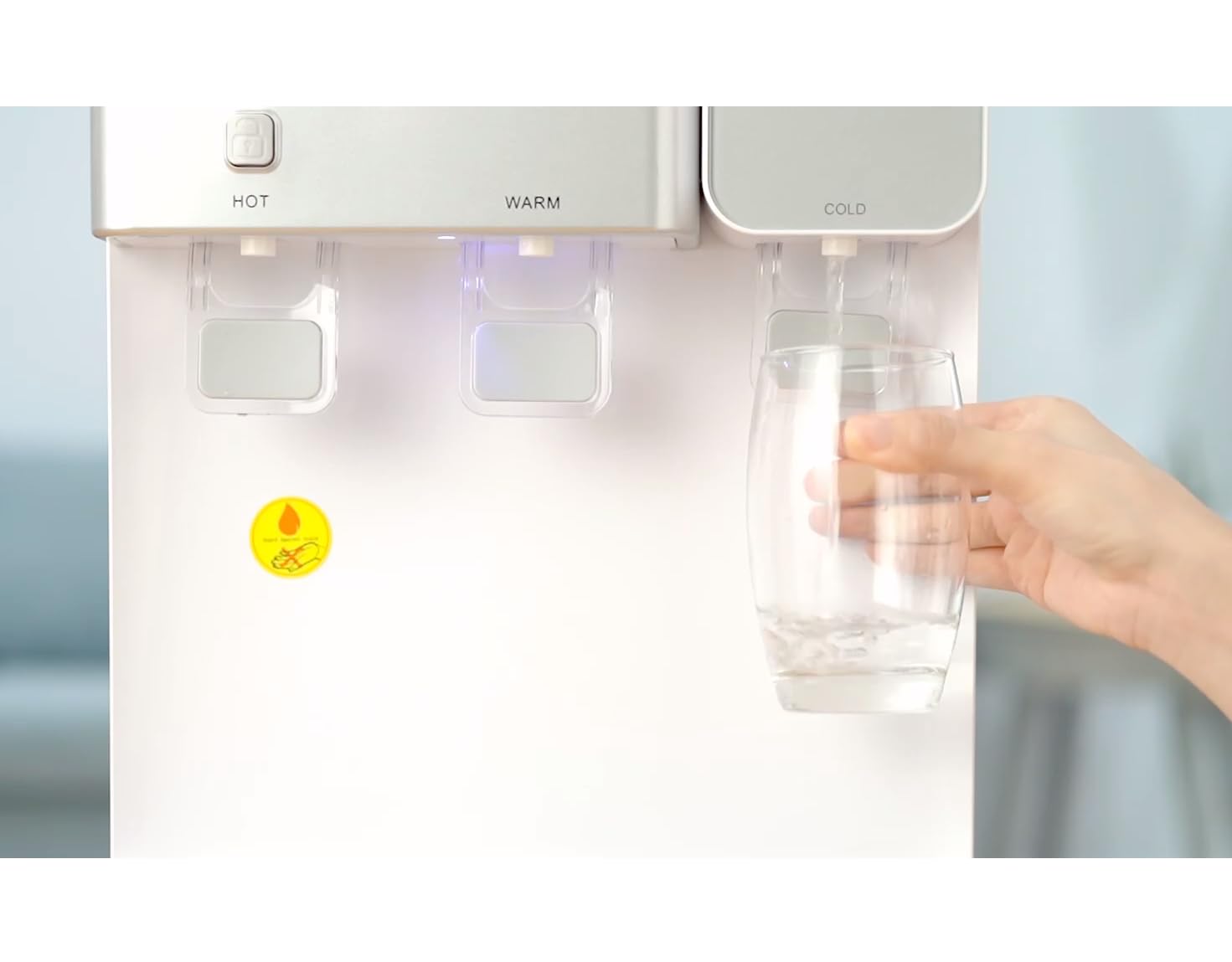 Top Loading Water Cooler Dispenser with Ice Maker - 3/5 Gallon Capacity, 3 Temperature Settings, 27 lbs Ice Production in 24 Hours, Makes 9 Ice Cubes Every 5-7 Minutes (White) - Perfect for Offices, Homes, and Commercial Spaces