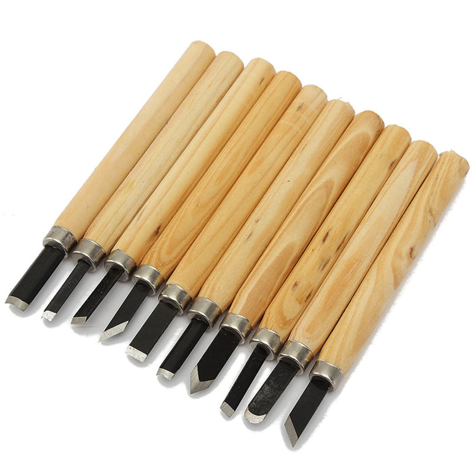 10Pcs Wood Carving Chisels Set - Professional Woodworking Gouges & Knives for DIY Wood Cutting, Sculpting, and Detailed Carving - Perfect for Beginners and Craftsmen (Home Workshop & Art Projects)