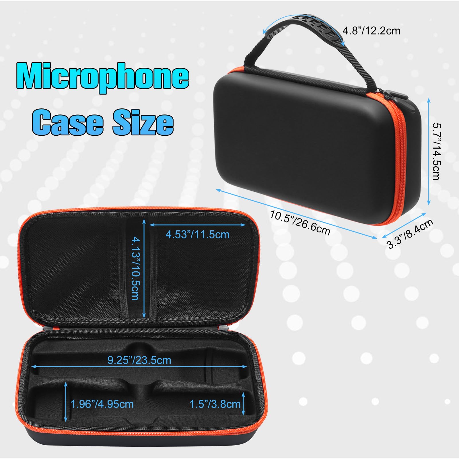 JBL Wireless Microphone Case for 2 - Durable EVA Travel Mic Storage for Party, Karaoke & Events - Holds Handheld Mics, Receivers, Cables & AA Batteries - Perfect for DJs, Performers & Traveling Musicians