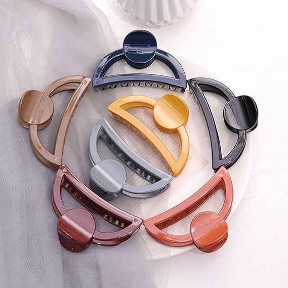 RUBELA Large 3.5 Inch Matte Hair Claw Clips for Thick Hair - Strong Hold Big Jaw Hair Clips Set (Multicolor) - Perfect for Updos, Ponytails & Everyday Hairstyles