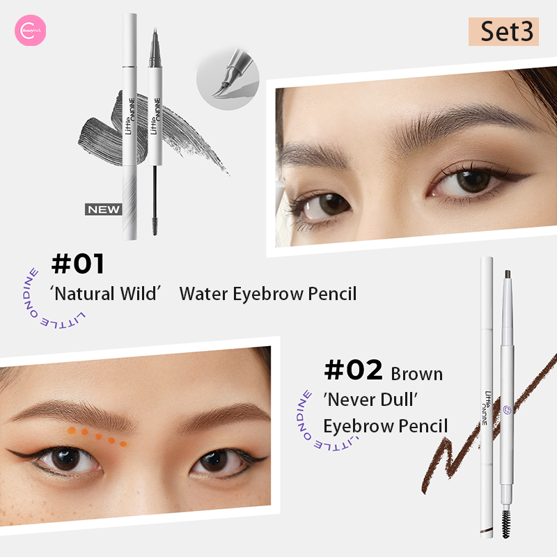 Little Ondine WildBrow Dual End Precision Defining Brow Pen - Waterproof Eyebrow Pencil for Natural Looking Brows - Perfect for Everyday Makeup and Professional Use