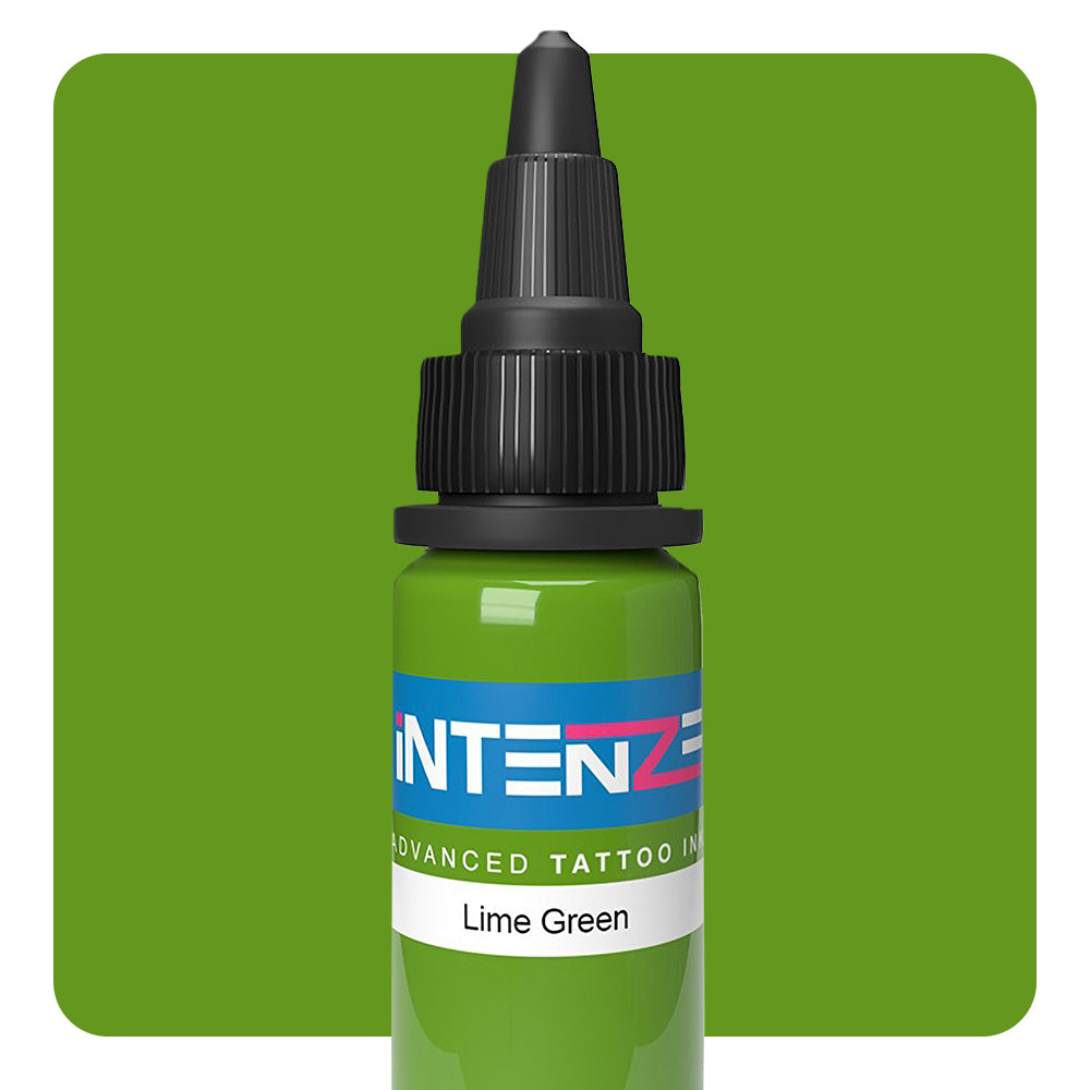 Premium Lime Green Tattoo Ink by Intenze - Professional Grade, Various Sizes - Perfect for Tattoo Artists & Body Art Enthusiasts