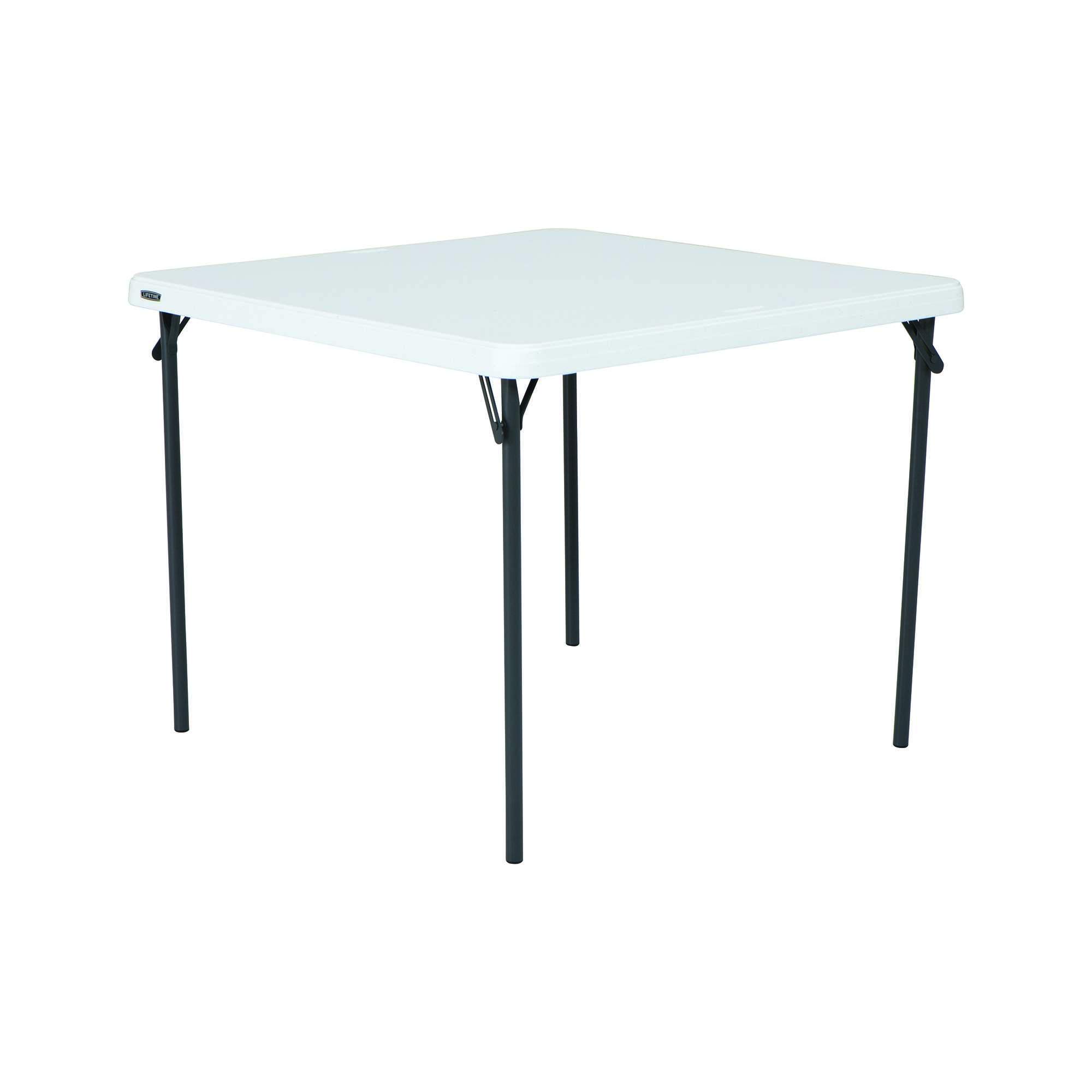 Lifetime 80783 37-Inch Commercial Grade Square Folding Card Table - White Granite Finish | Durable & Sturdy for Parties, Game Nights, and Events