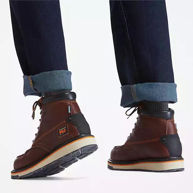 Gridworks 6 Inch Soft Toe Waterproof Brown Work Boots - Durable & Comfortable for Construction, Hiking & Outdoor Work