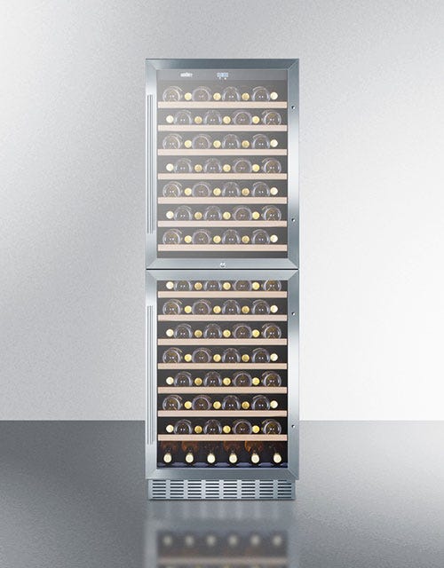 Summit 118 Bottle Dual Zone Wine Cooler - Freestanding Wine Refrigerator with Adjustable Temperature for Red & White Wines - Perfect for Home Bars, Restaurants, and Wine Cellars
