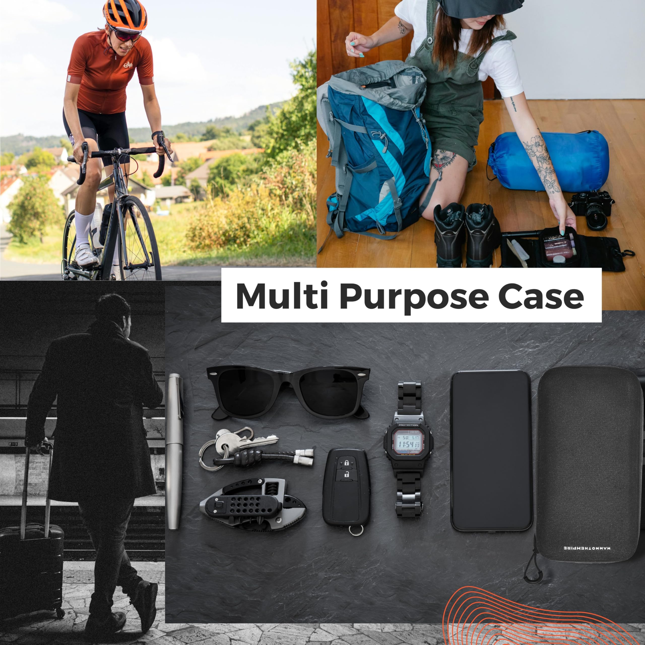 Waterproof Cycling Wallet - Multi-Functional Bike Phone Pouch & EDC Organizer for Bicycle, Running, Hiking & Outdoor Activities | Black