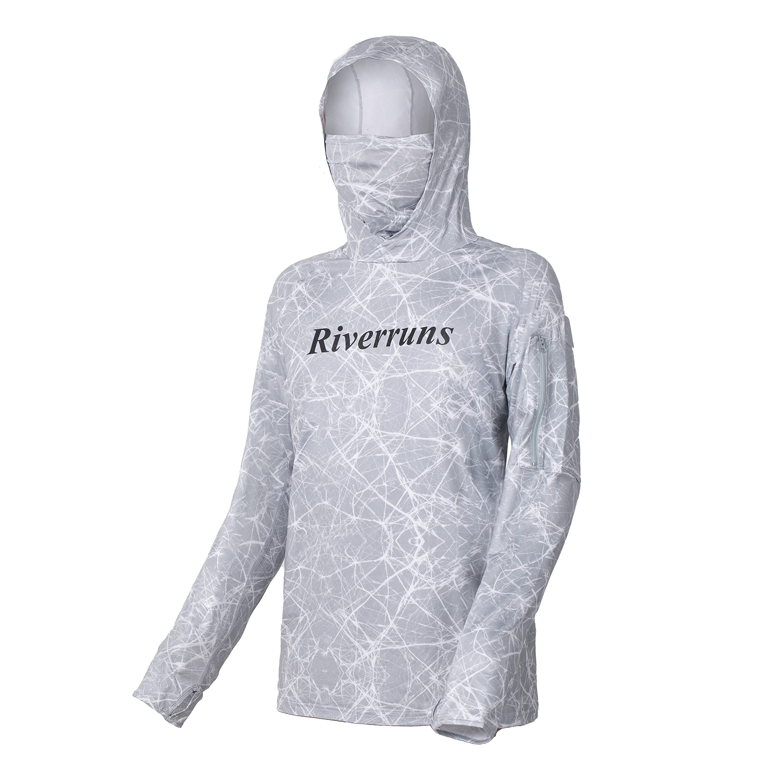 Riverruns UPF 50+ Sun Protection Fishing Hoodie for Men - Long Sleeve UV Shirt with Hood - Perfect for Fishing, Boating, Hiking & Outdoor Activities