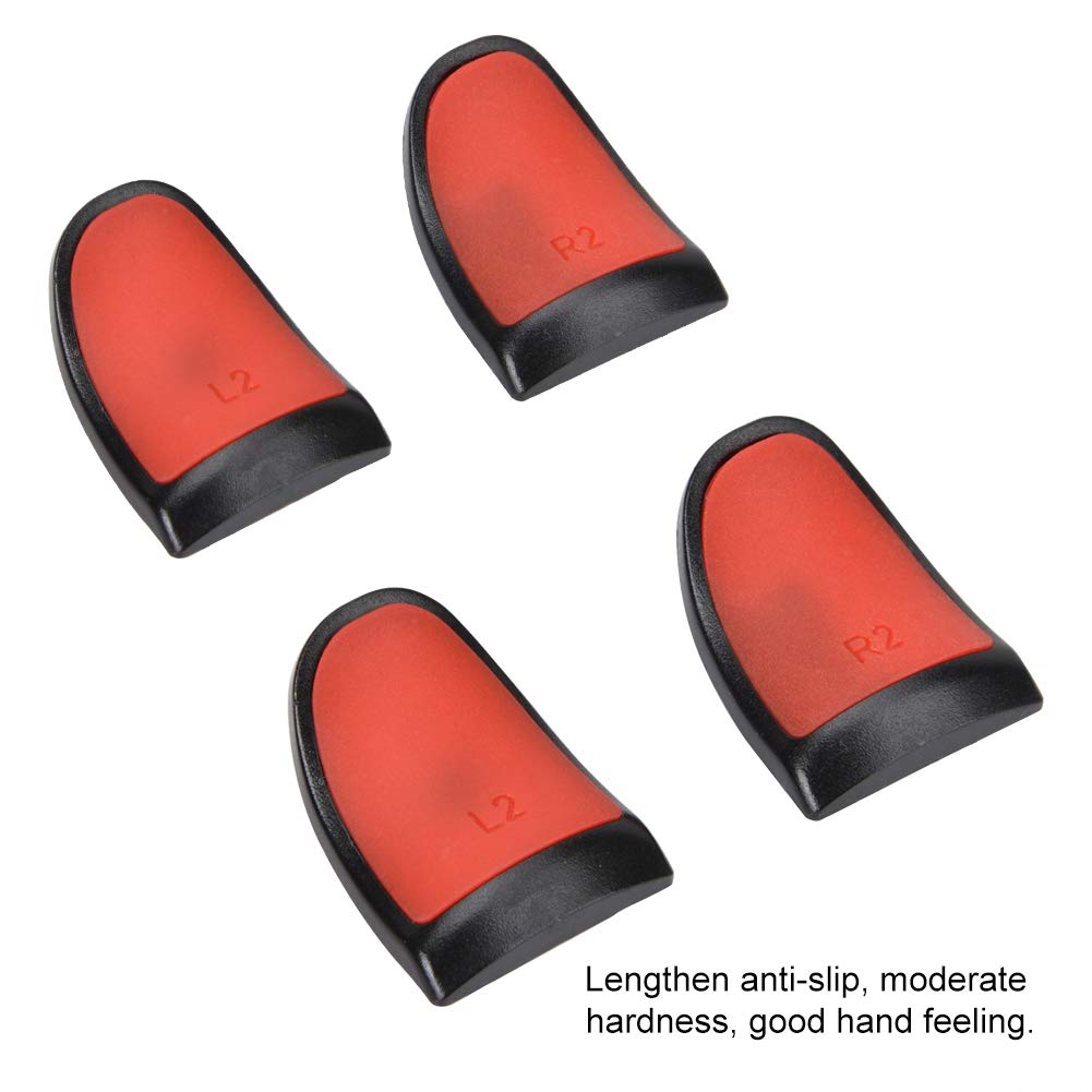 Cuifati L2 R2 Trigger Extender for PS4 Controller - Soft Touch Grip, Anti-Slip Game Improvement Adjuster for Playstation 4/PS4 Pro/PS4 Slim (Red) | Enhanced Gaming Comfort for Long Sessions & Competitive Play