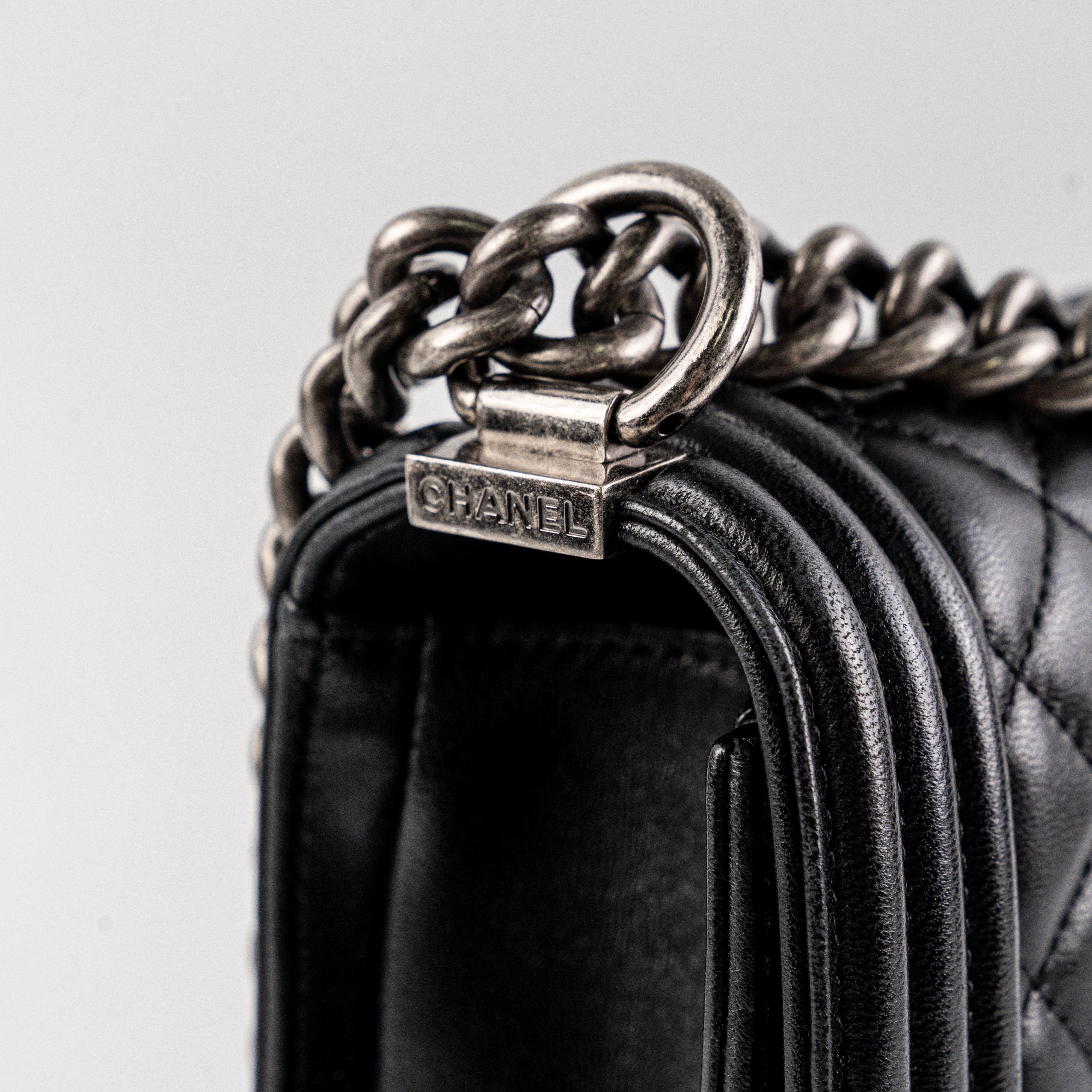 Chanel New Medium Boy Black Leather Handbag - Luxury Designer Crossbody Bag for Women, Perfect for Evening Events & Daily Use