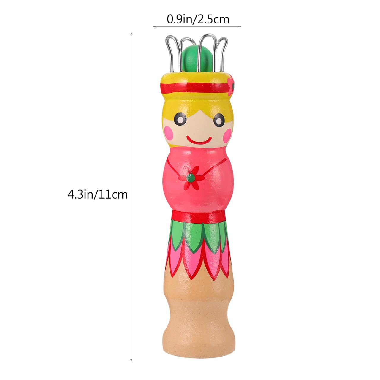 Wooden French Knitter Spool with Needle - Handmade Knitting Tool for Yarn Crafts, DIY Doll Making & Creative Projects - Perfect for Beginners & Knitting Enthusiasts