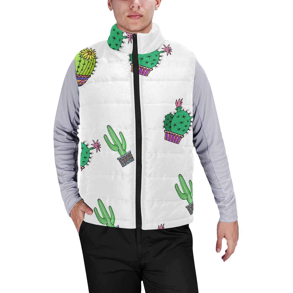 Funny Polar Bear Print Lightweight Winter Padded Vest for Men - Warm & Stylish Outdoor Casual Wear