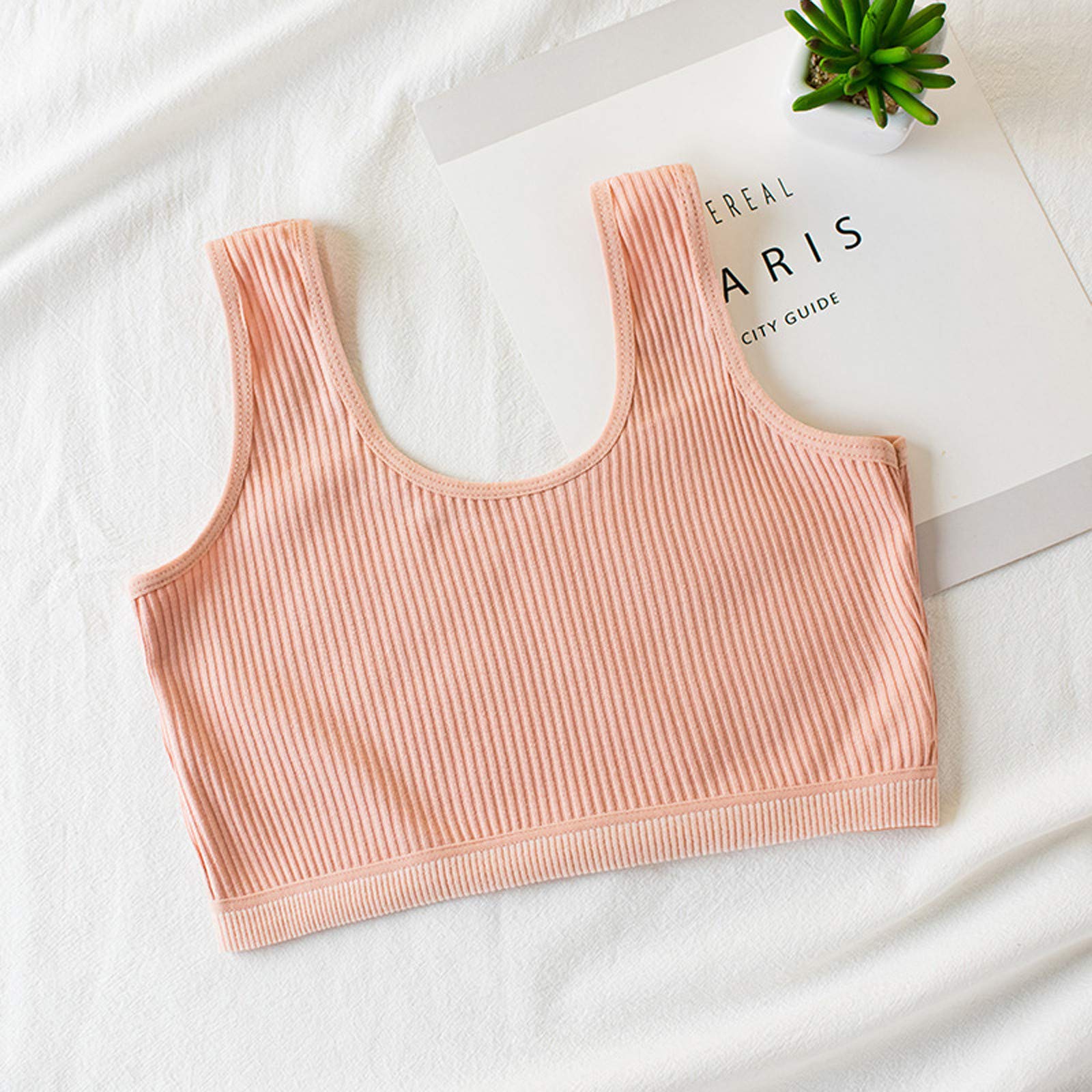 Girls' Cotton Built-up Stretch Sports Bra - Breathable Training Bras for Active Girls - Perfect for Yoga, Running & Gym Workouts