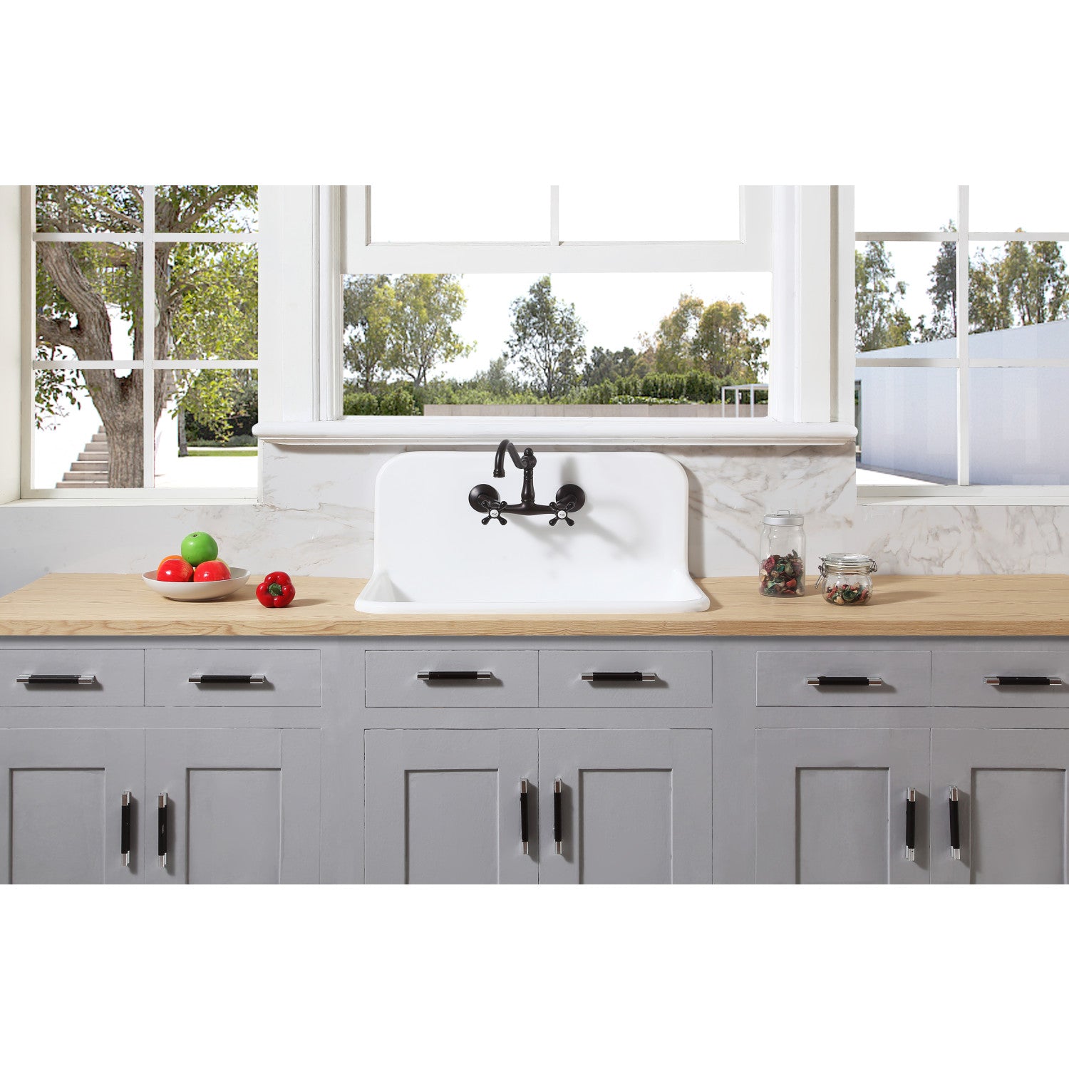 Arcticstone GKTA3020198 30 Inch White Solid Surface Kitchen Sink - Single Bowl Top Mount with Backsplash & Strainer, Matte Finish - Perfect for Modern Farmhouse & Contemporary Kitchen Remodels