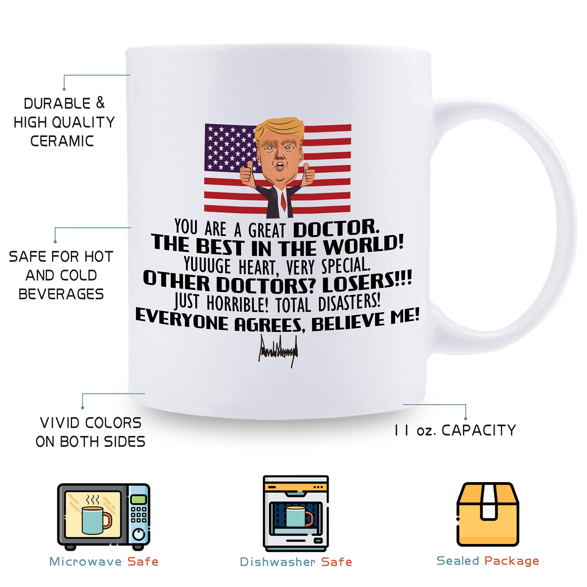 AIYAYA Doctor Mug - 11 oz Thank You & Appreciation Gift for Doctors - Perfect Medical Graduation, Birthday & Christmas Present - Ideal for Coffee, Tea & Office Use