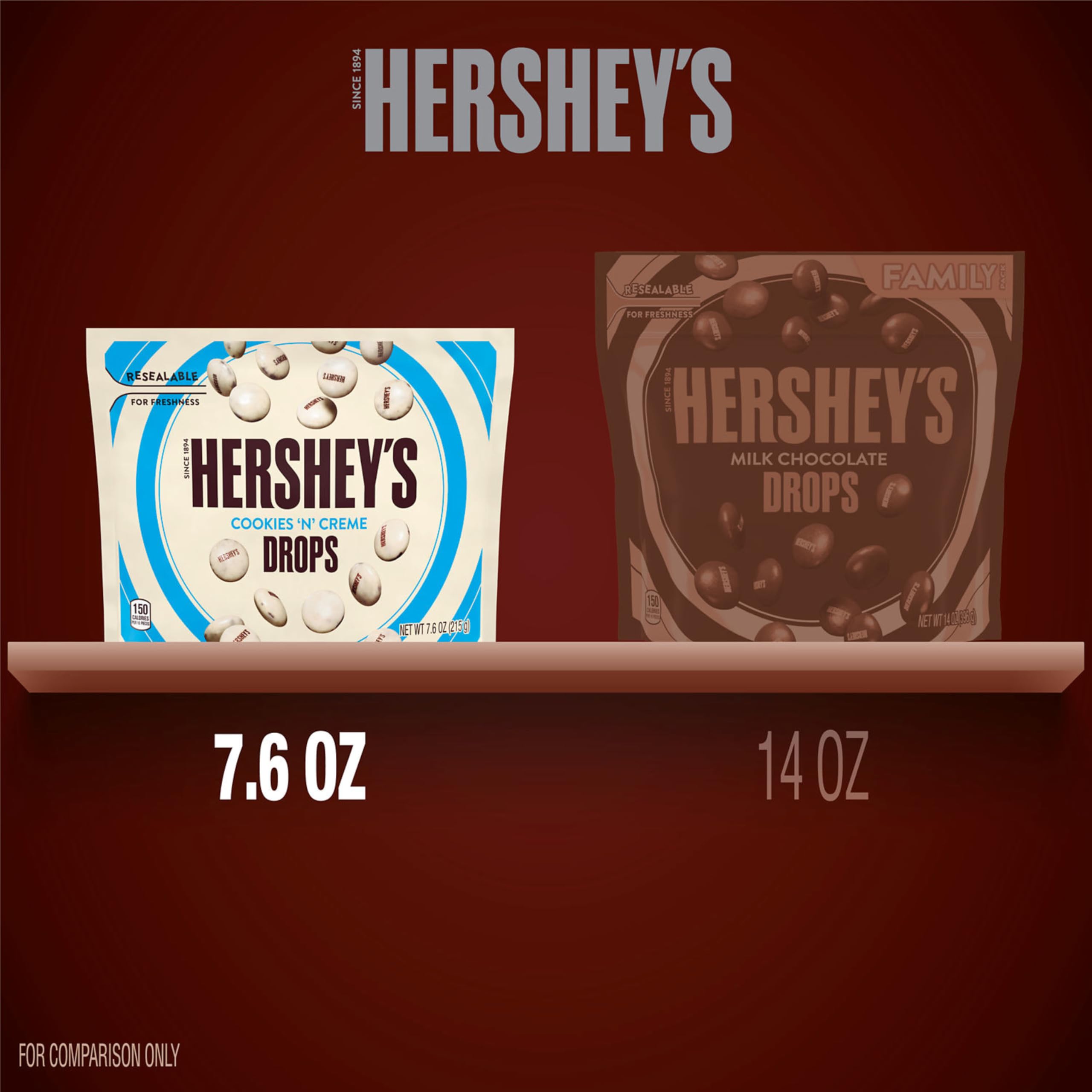 HERSHEY'S Drops Cookies 'n' Creme Candy Bag - 7.6 oz (215g) | Delicious Chocolate Candy for Parties, Gifts & Snacking