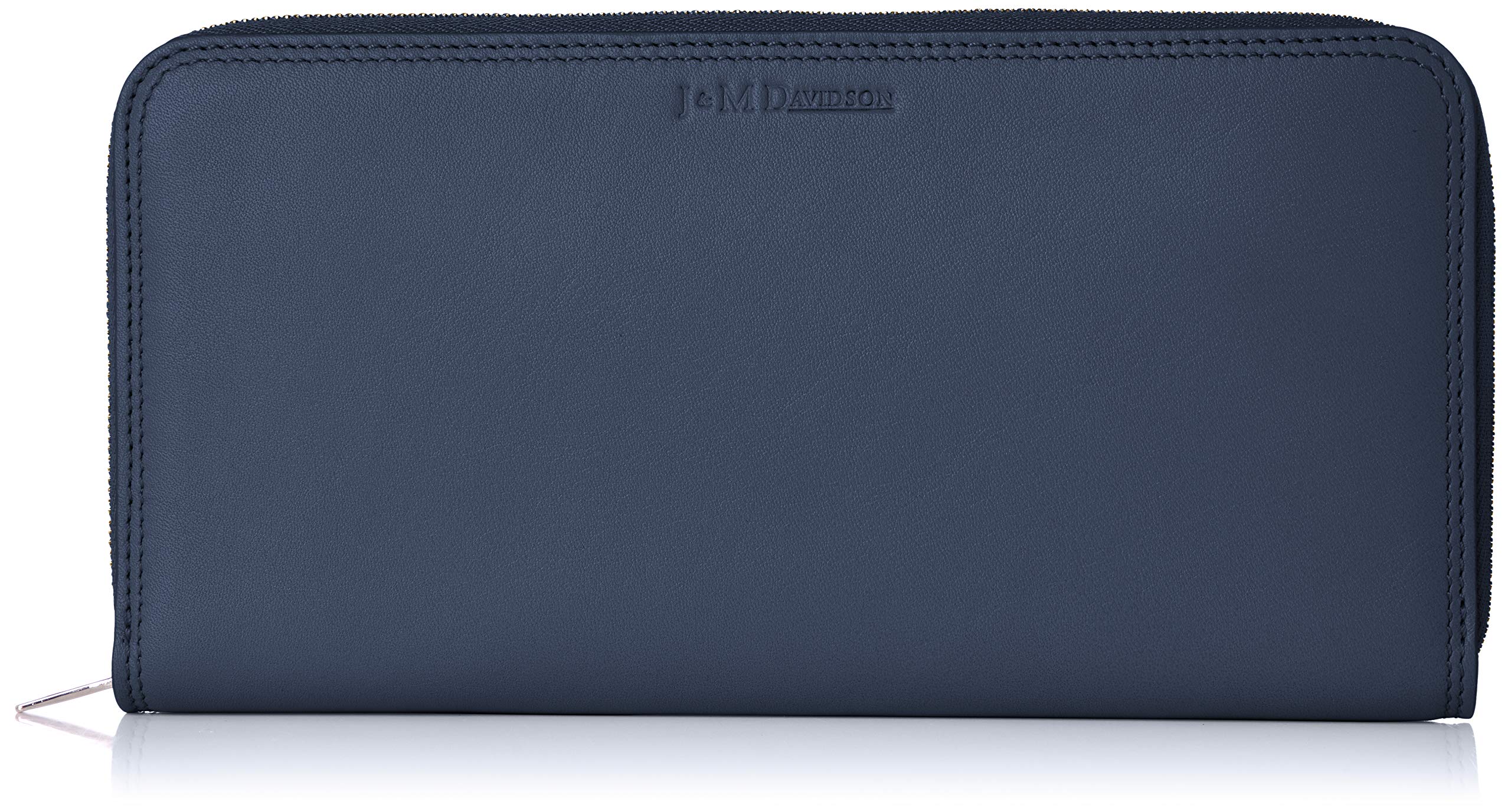 J&M Davidson Zip Around Wallet 10221N 7314 - Women's Long Leather Wallet for Credit Cards & Cash, Midnight Blue - Perfect for Everyday Use, Travel & Gift Giving