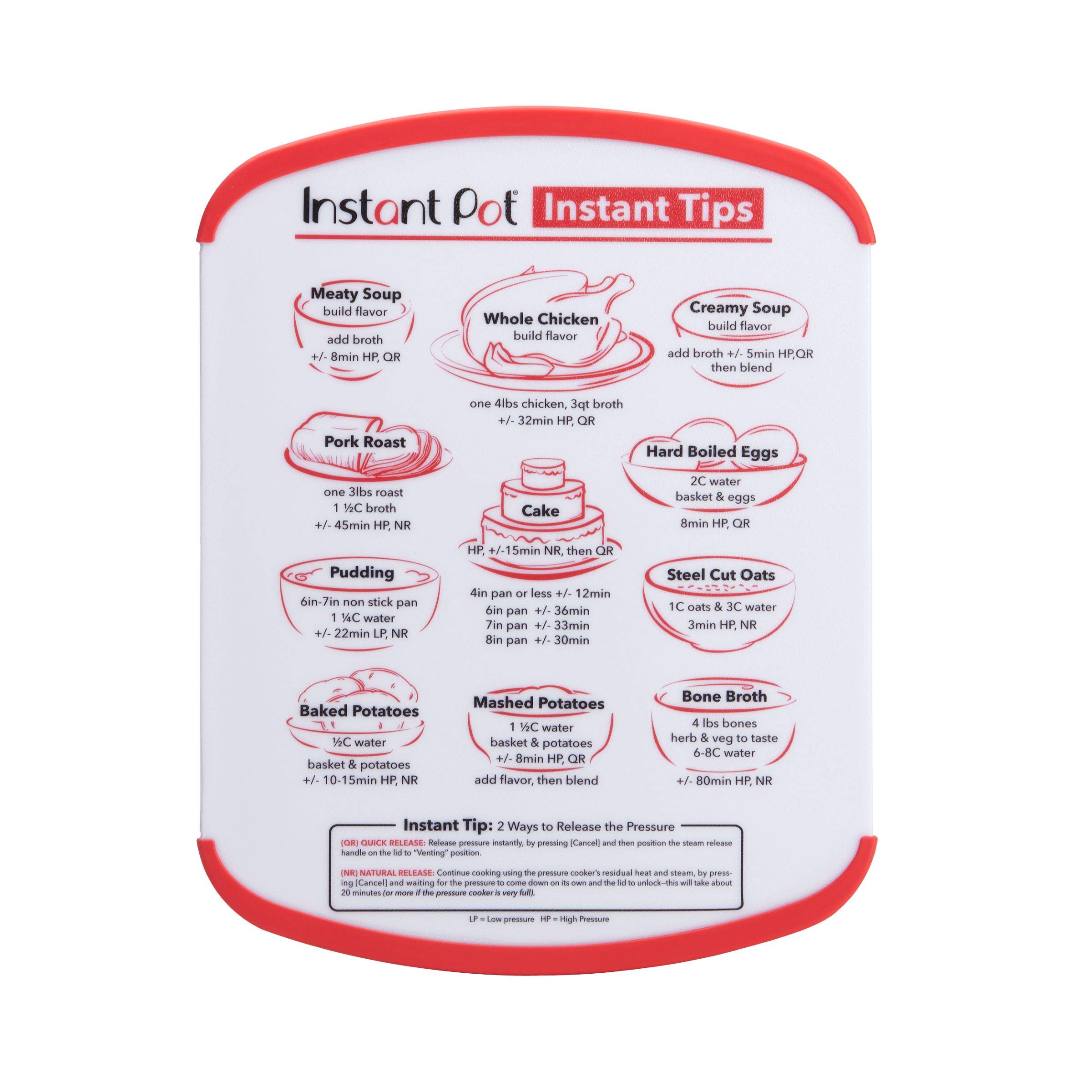 Instant Pot Non-Slip Reversible Cutting Board 11x14 Inches - Durable Knife-Friendly Dishwasher Safe with Cooking Guide for Pressure Cookers | Perfect for Meal Prep, Vegetable Chopping & Instant Pot Cooking Accessories