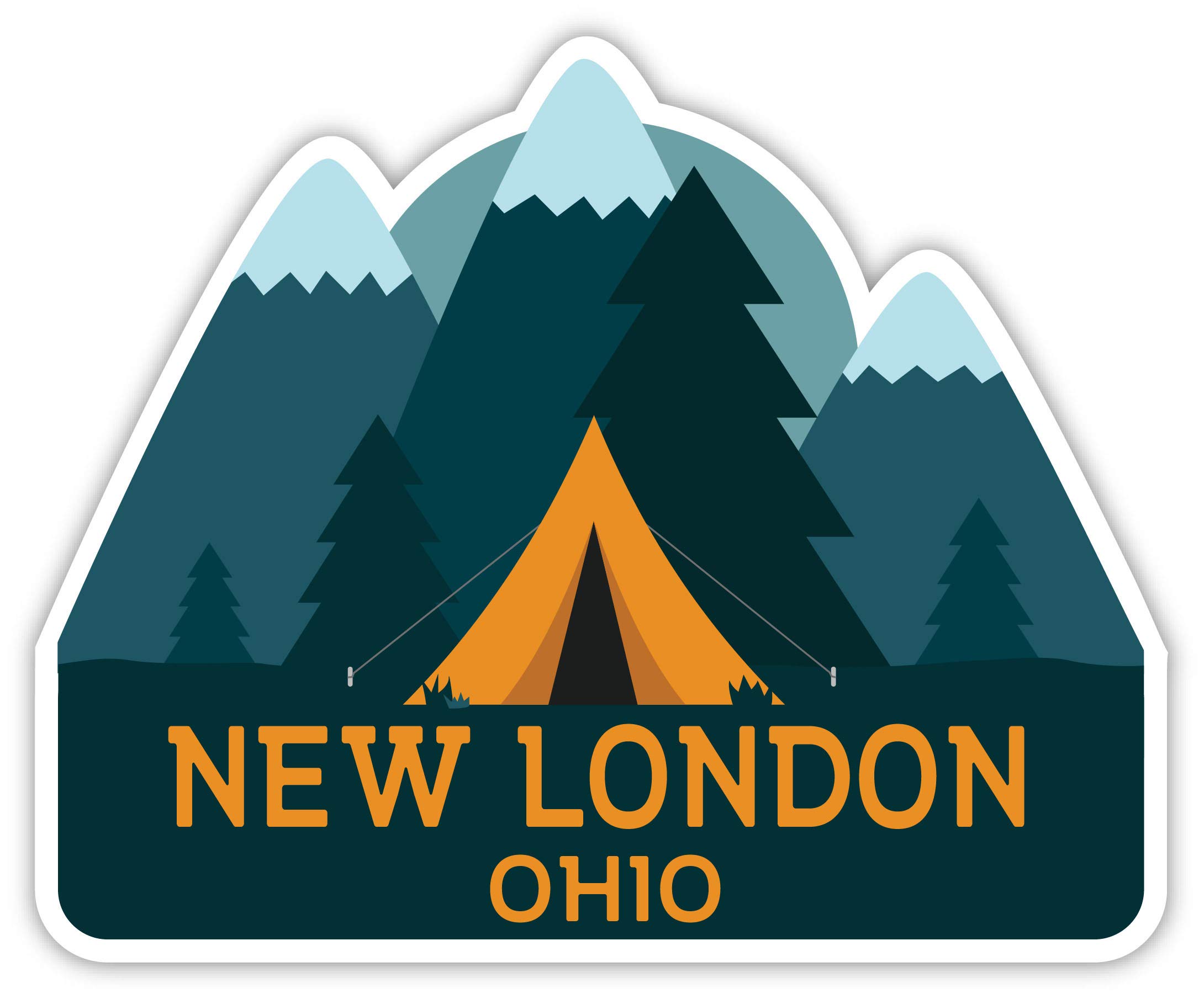 New London Ohio Souvenir - 4-Inch Camping Tent Design Refrigerator Magnet - Perfect for Fridge Decor, Travel Memories & Gift Giving